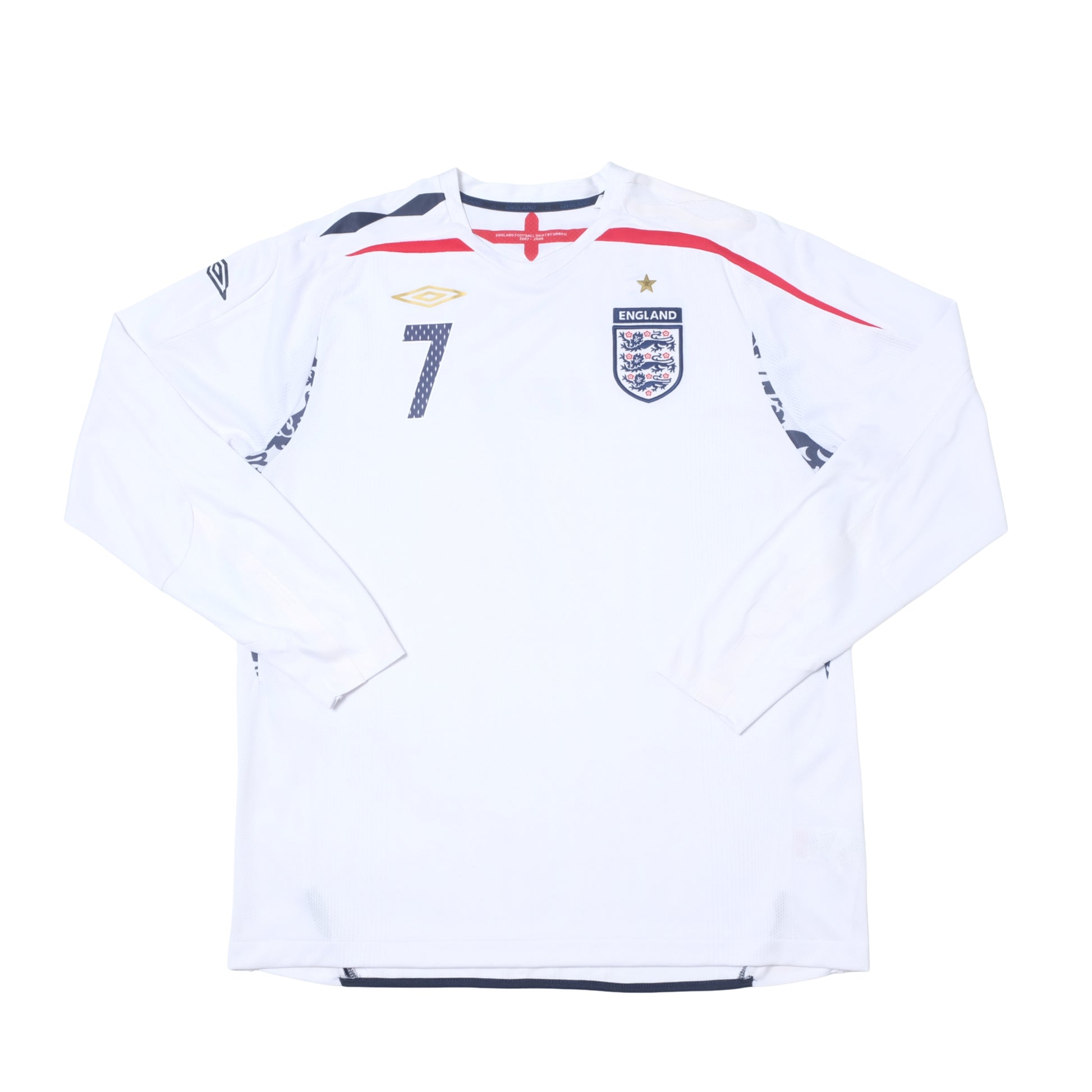2007/09 England Home Shirt Umbro Beckham (XL/XXL)