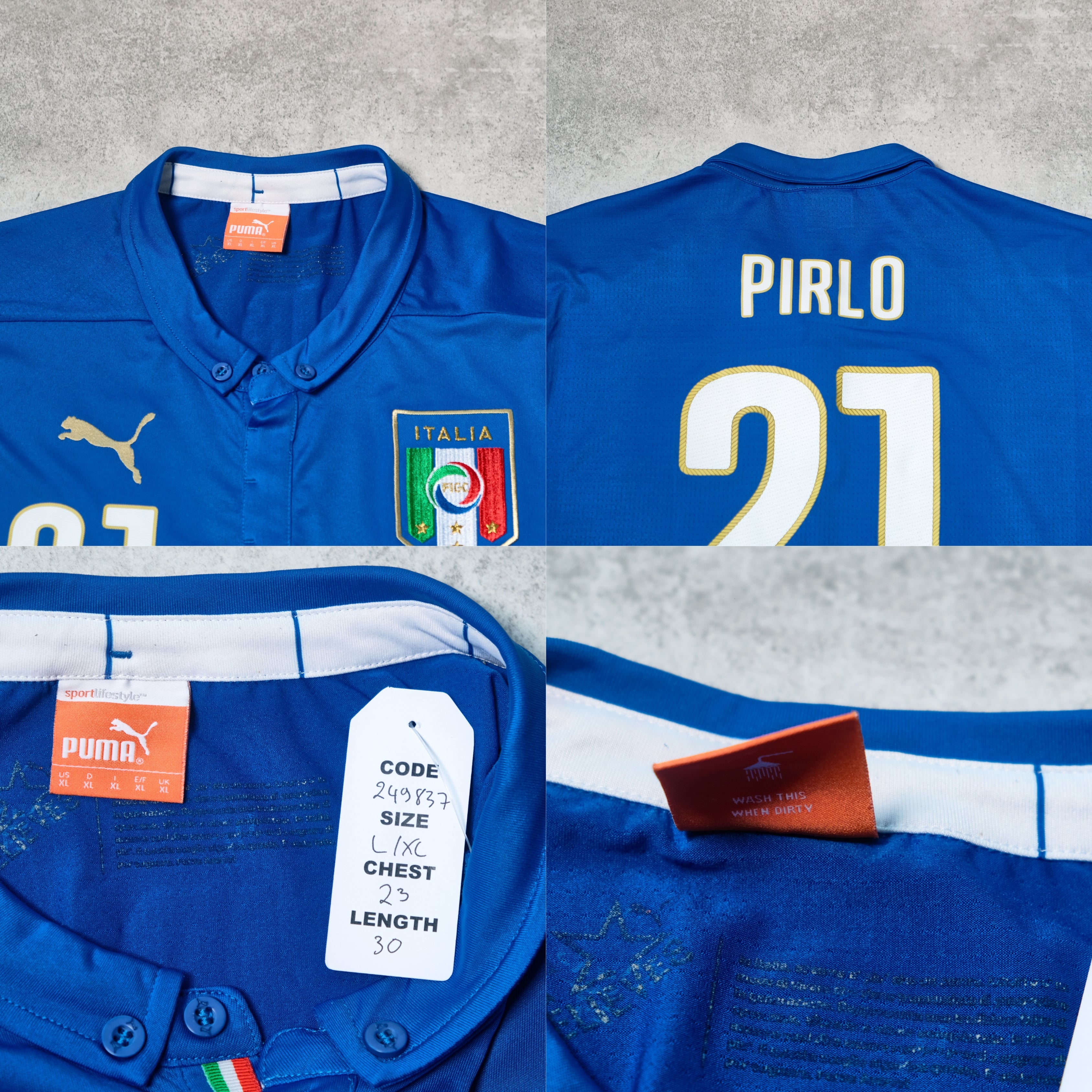 2014/15 Italy Home Shirt Puma Pirlo (L/XL)