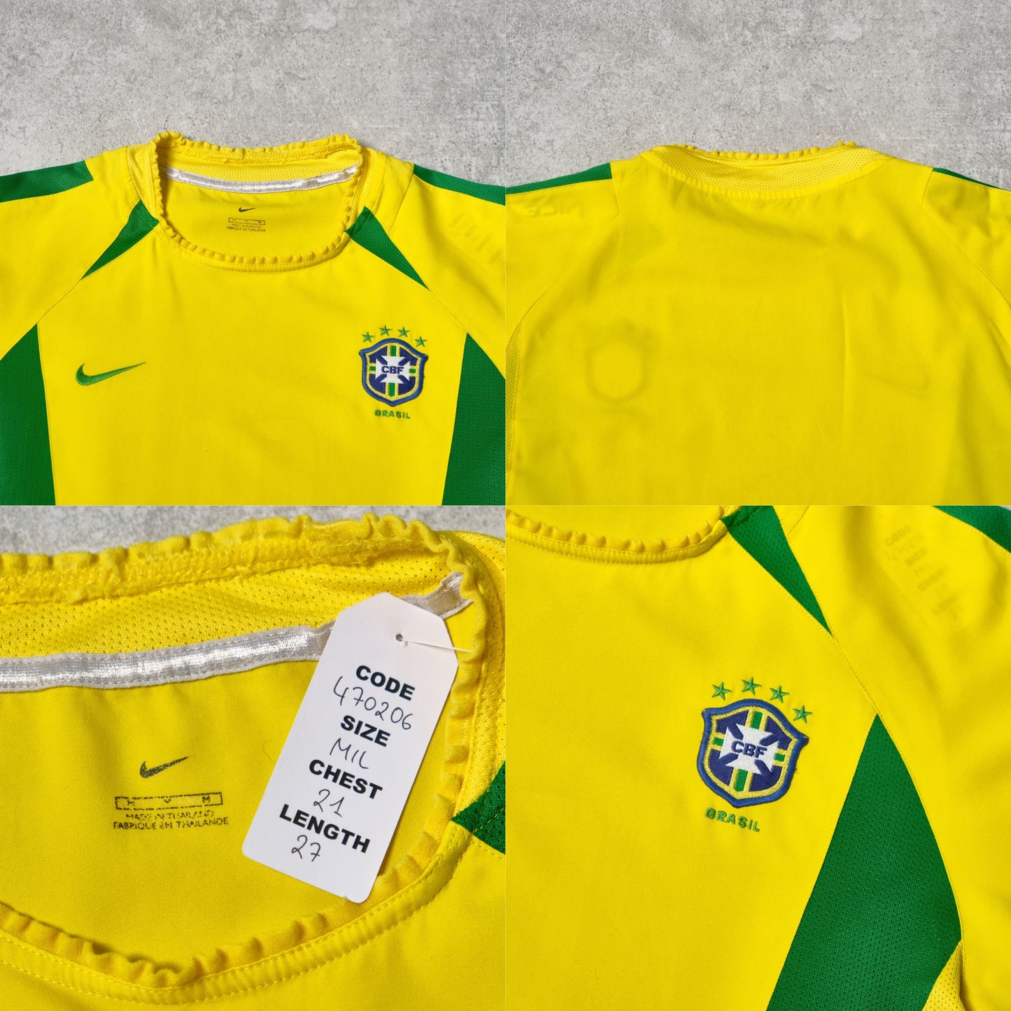 2002/04 Brazil Home Shirt Nike (M/L)