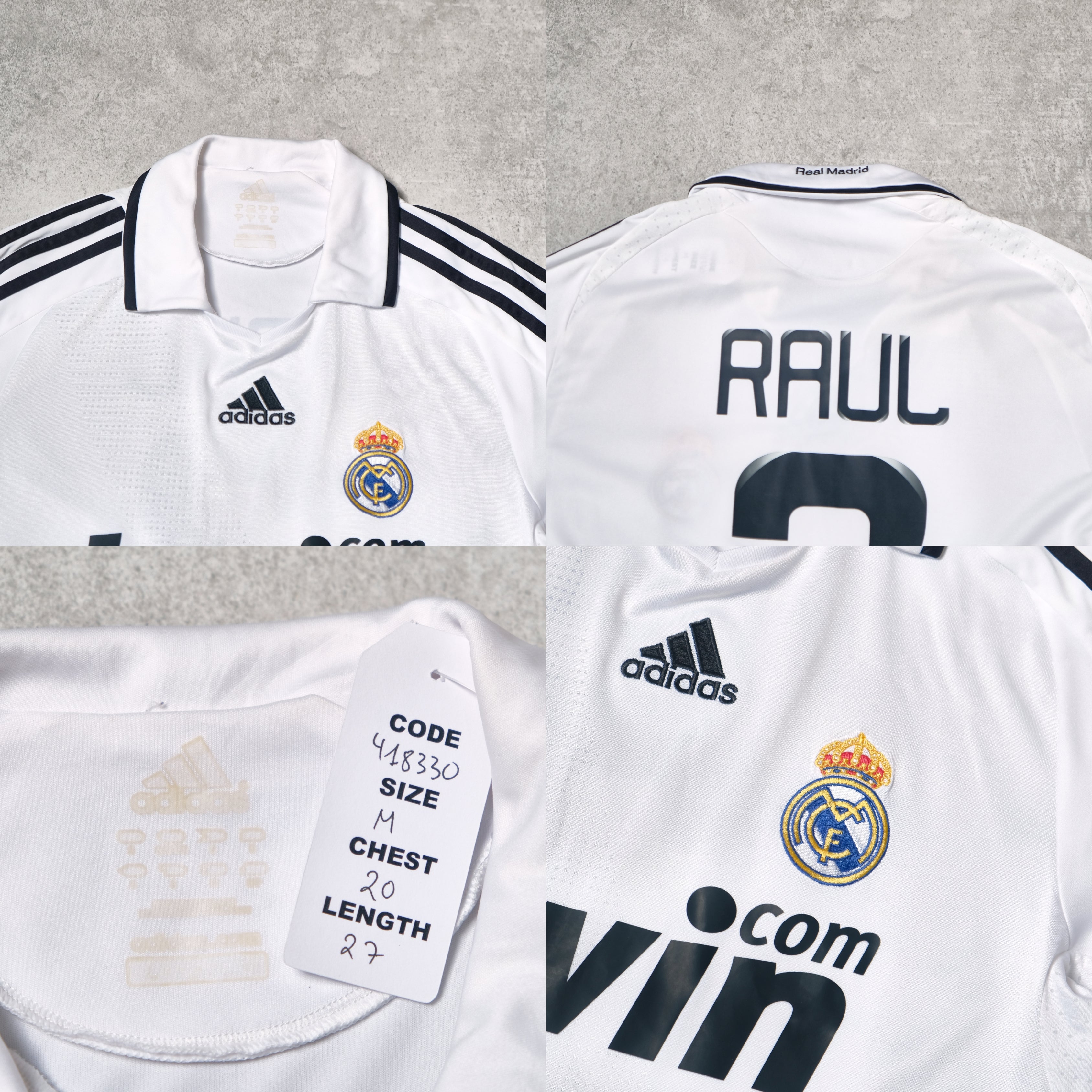 2008/09 Real Madrid Home Shirt Adidas Raul (M)