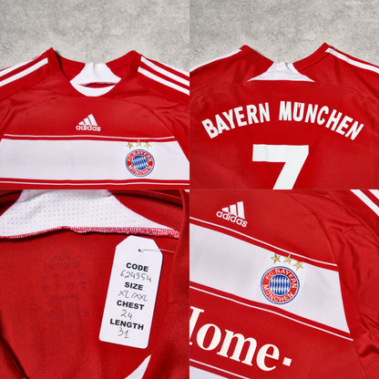 2007/08 Bayern Munich Home Shirt Adidas Ribery (XL)