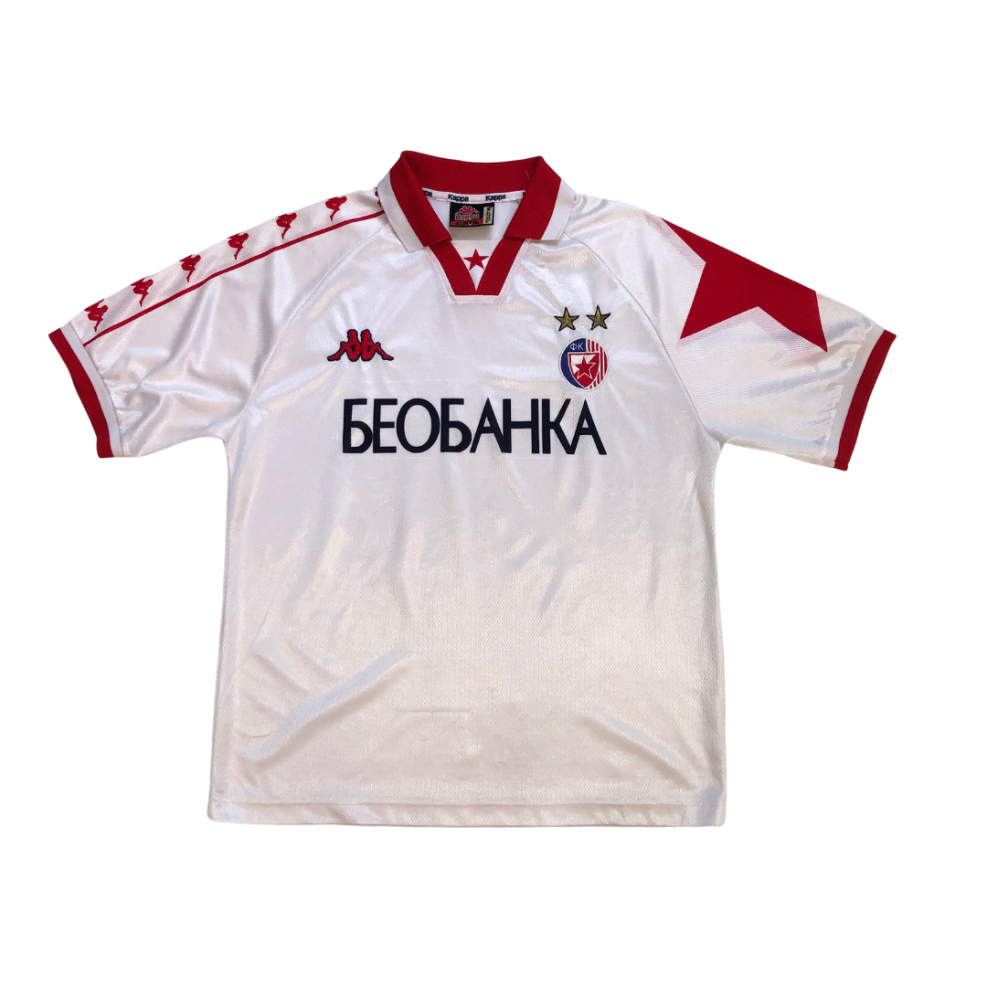 Red Star Belgrade Original Kappa 1995/1996 Away Vintage Football Shirt Large