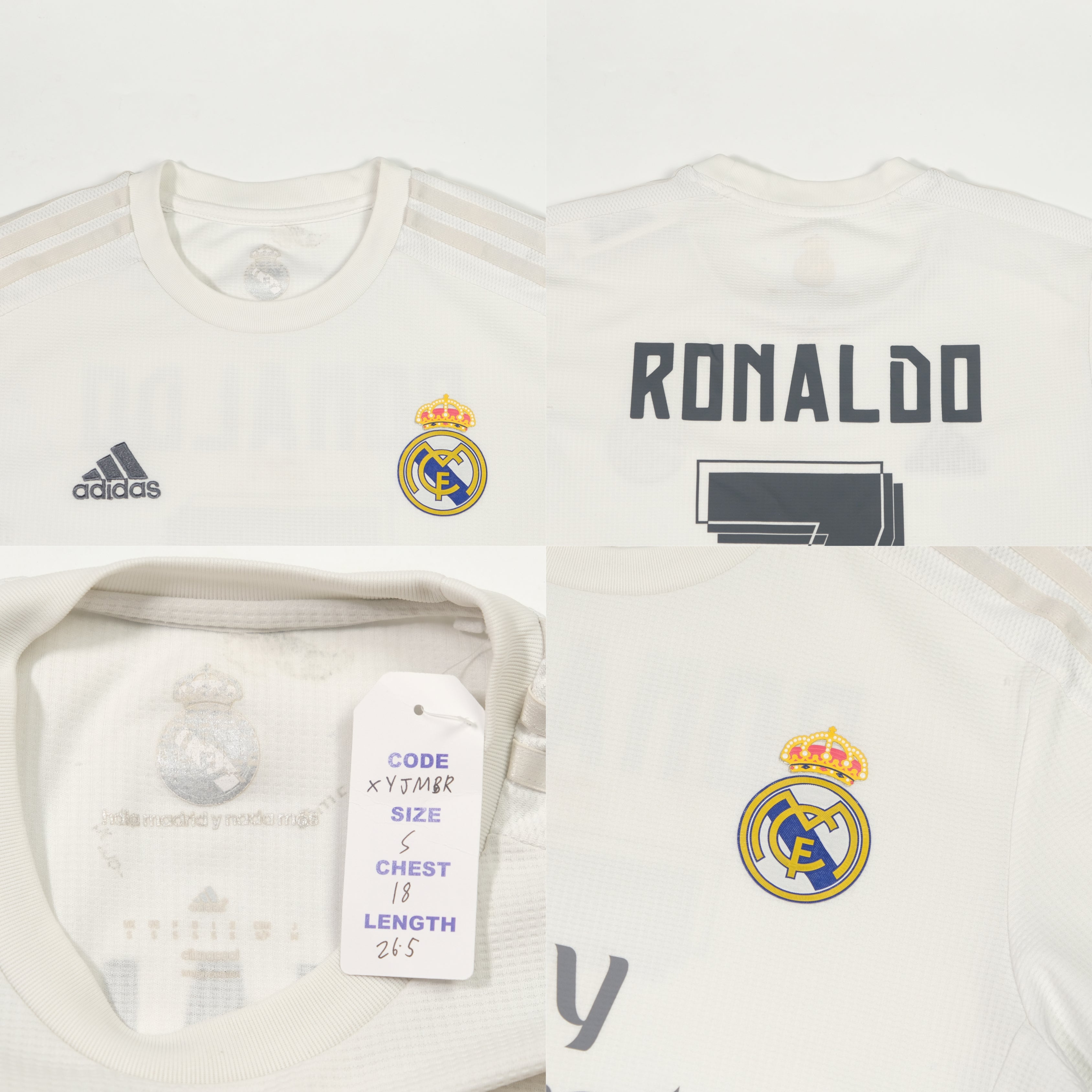 2015/16 Real Madrid Home Shirt Ronaldo Adidas (S)