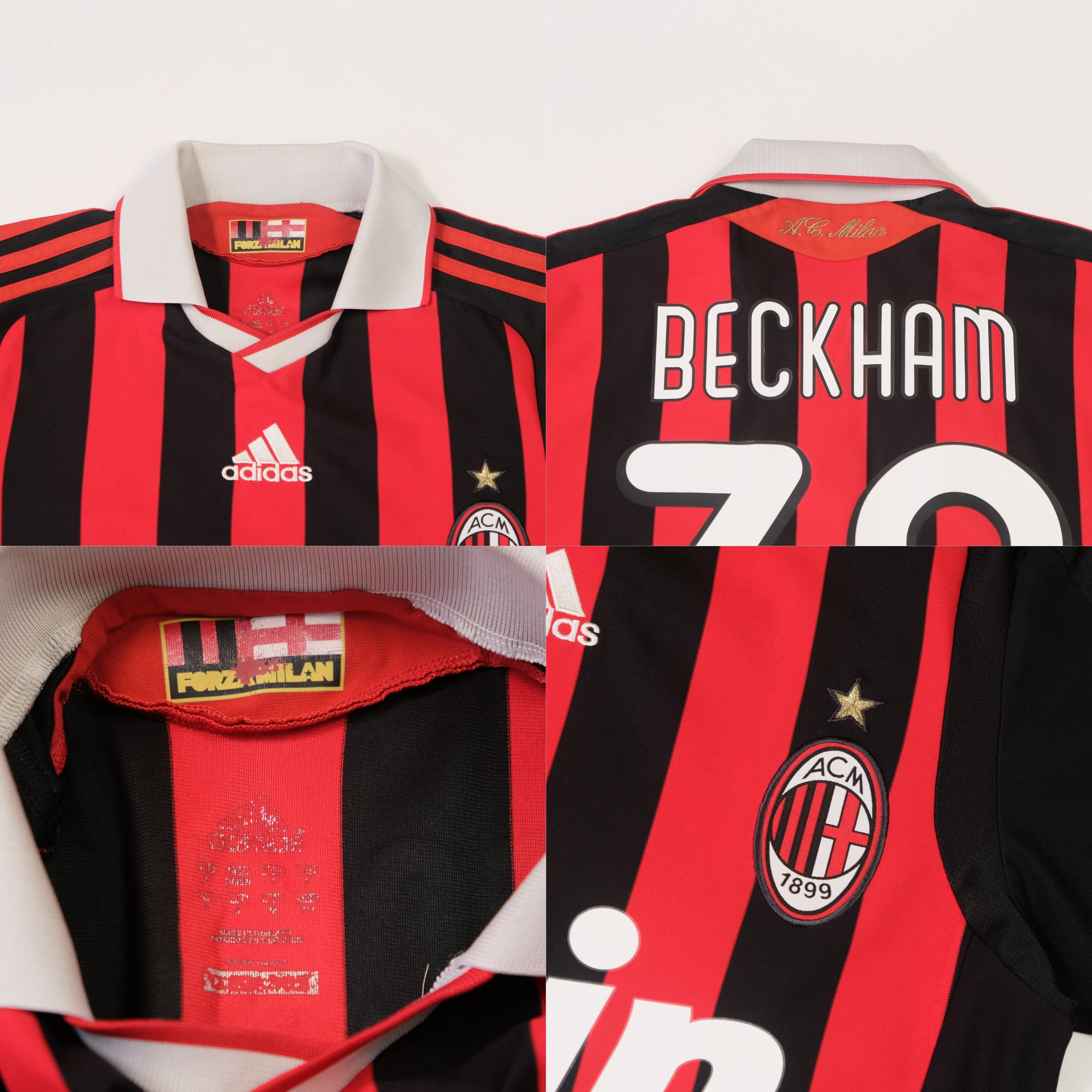 2009/10 AC Milan Home Shirt Adidas Beckham (S/M)
