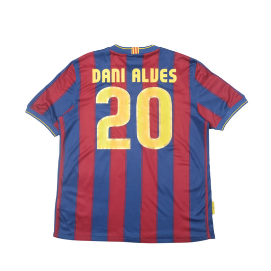 2009/10 Barcelona Home Shirt Nike Dani Alves (L/XL)
