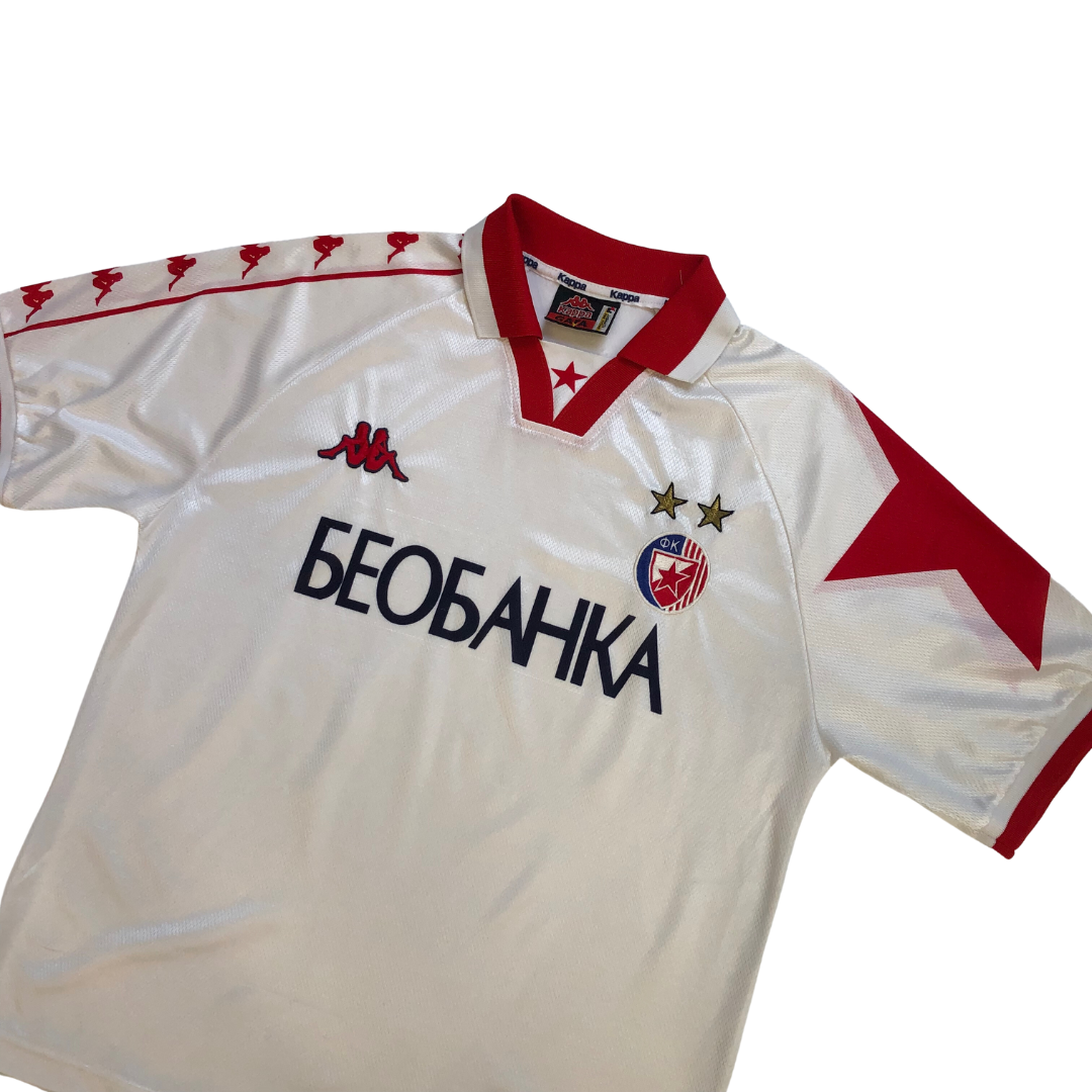 Red Star Belgrade Original Kappa 1995/1996 Away Vintage Football Shirt Large