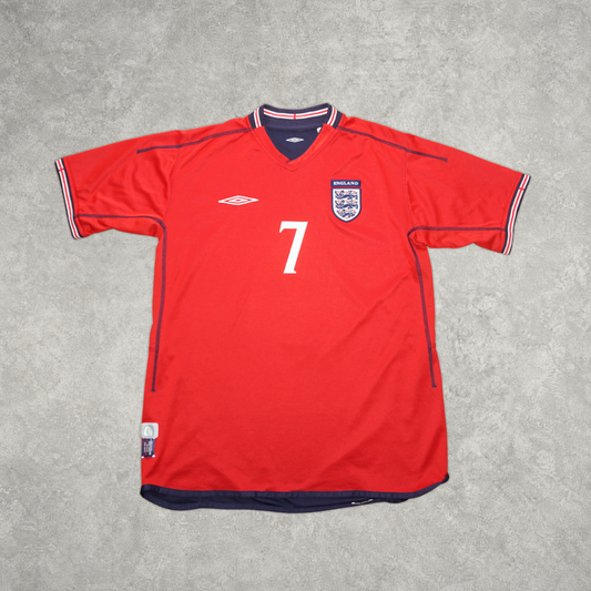 2002/04 Inglaterra Camiseta Visitante Umbro Beckham (S)