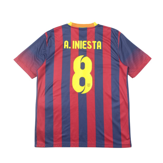 2013/14 Barcelona Away Shirt Nike Iniesta (L/XL)