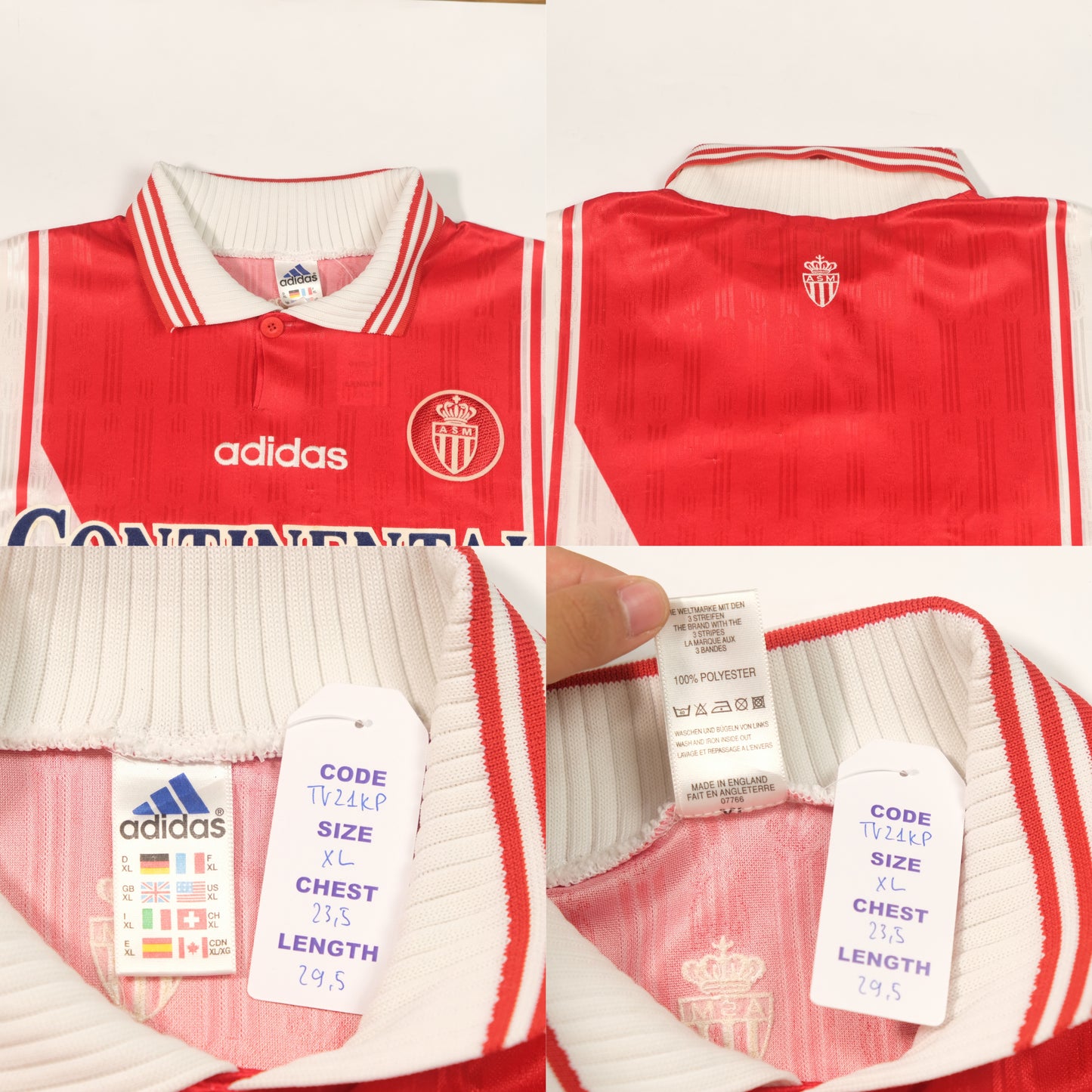 1997/98 Monaco Home Shirt Adidas (XL)