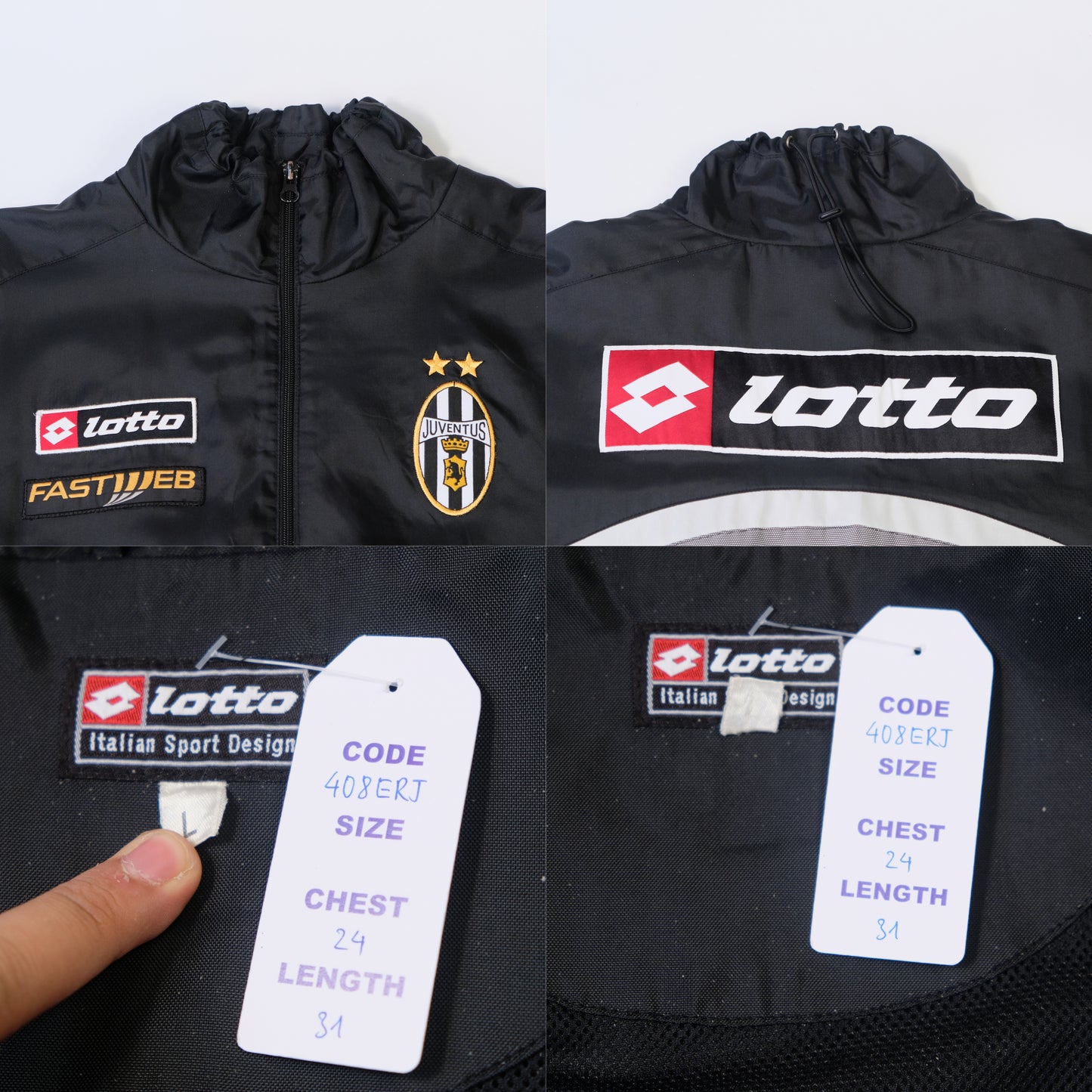 2002/03 Juventus Track Jacket Lotto (L/XL)