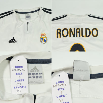 Real Madrid Original Ronaldo 2003/2004 Adidas Home Football Shirt Large