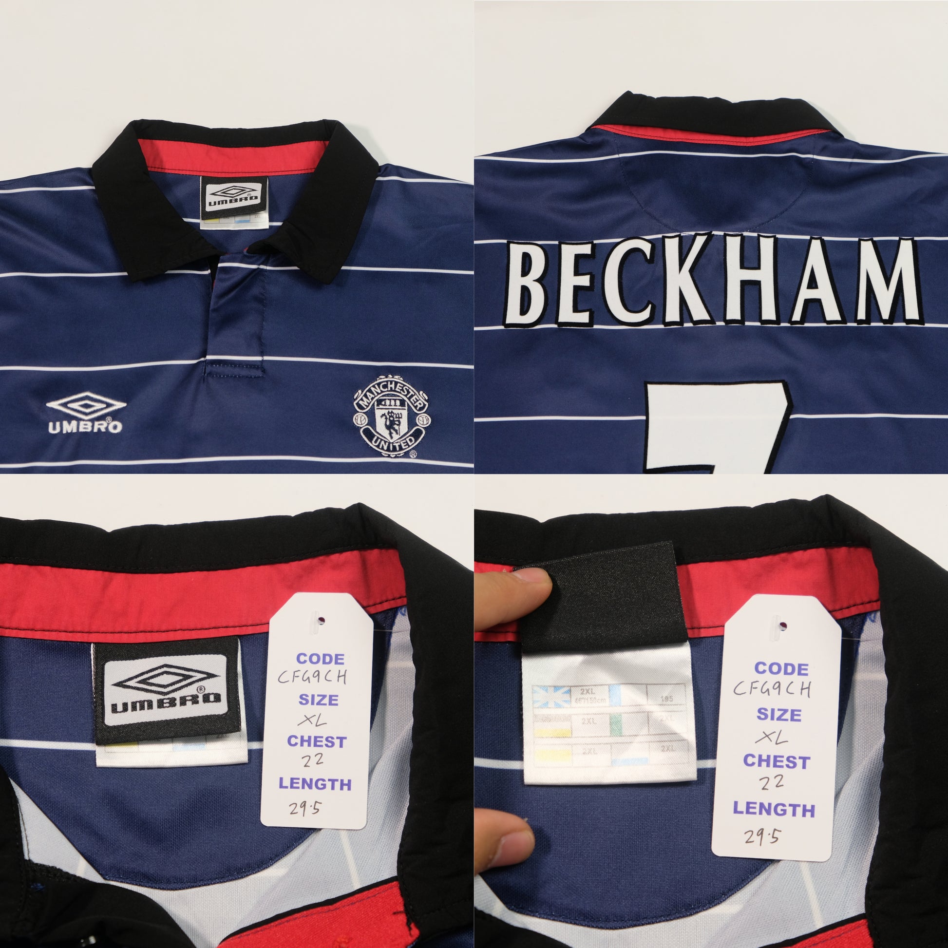 1999/00 Manchester United Away Shirt Umbro Beckham (XL)