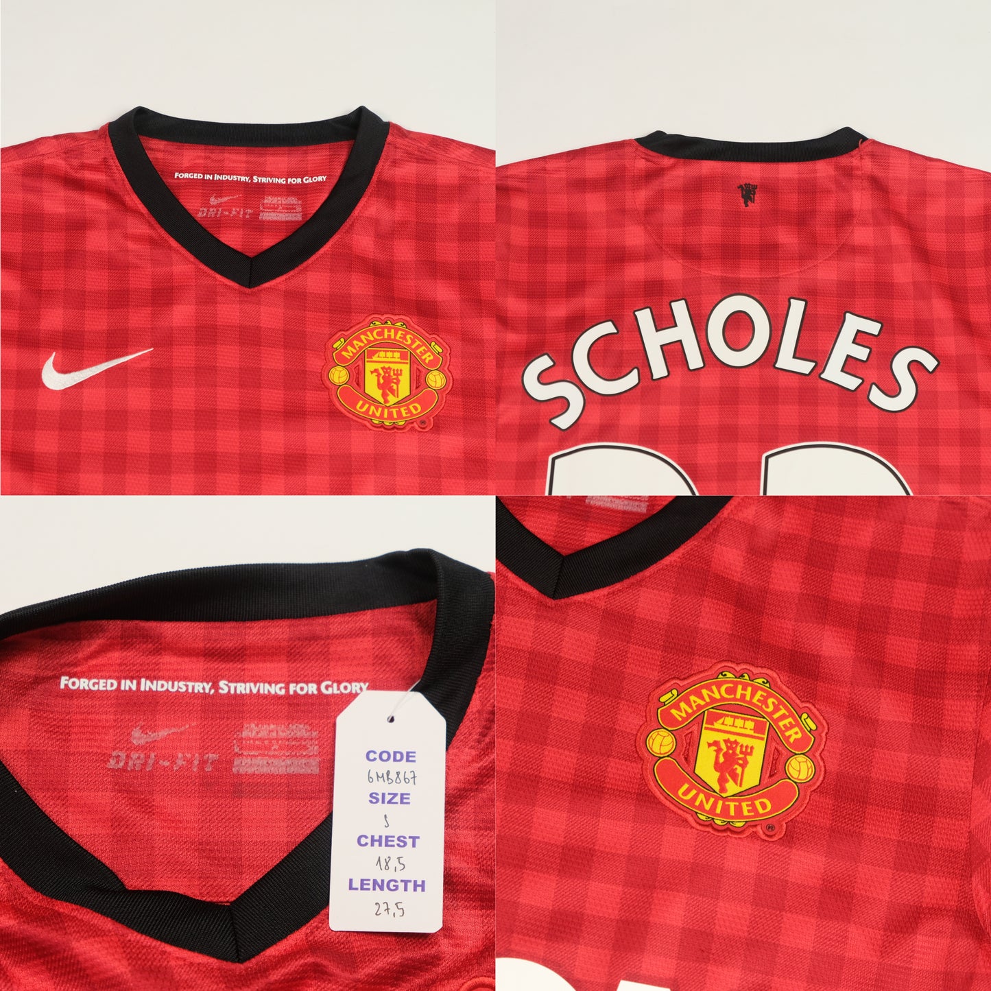 2012/13 Manchester United Home Shirt Nike Scholes (S/M)