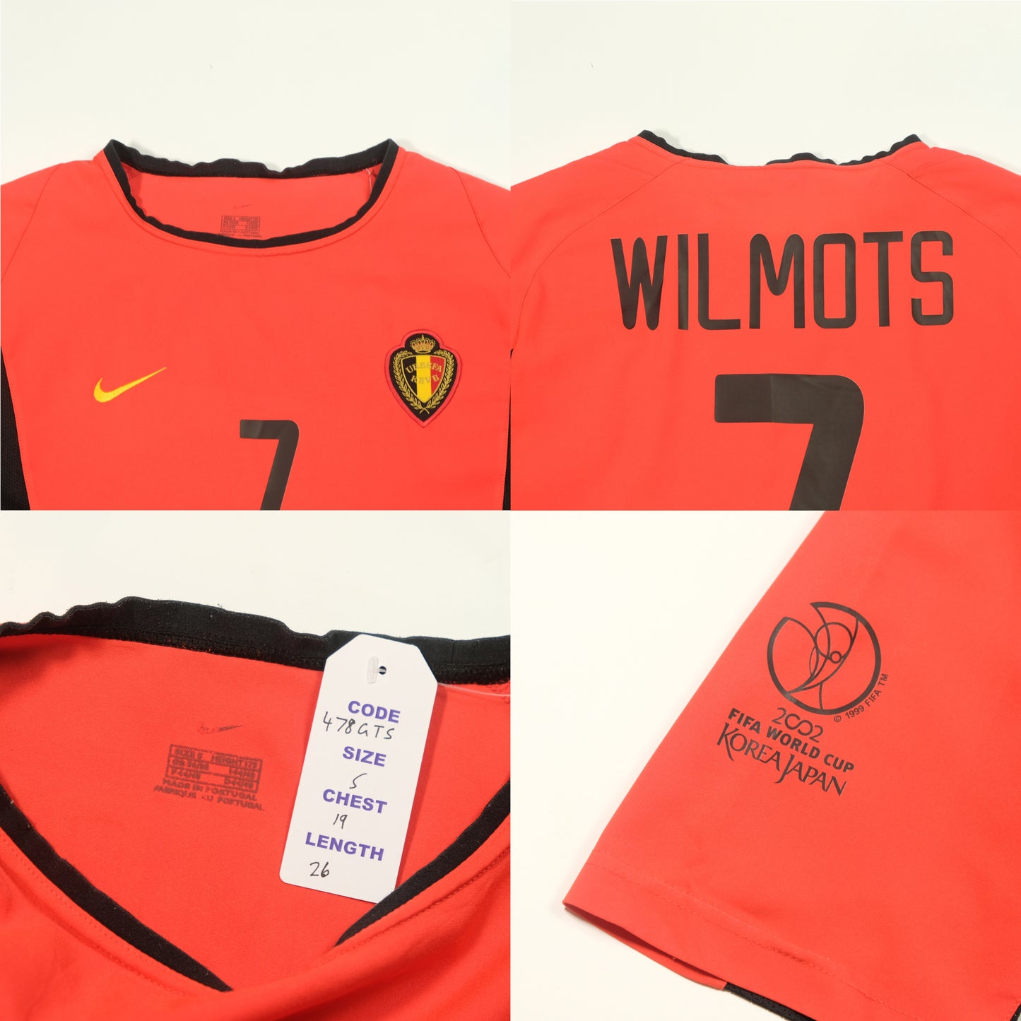 Belgium Wilmots Nike Original 2002/2004 Home Football Shirt Small