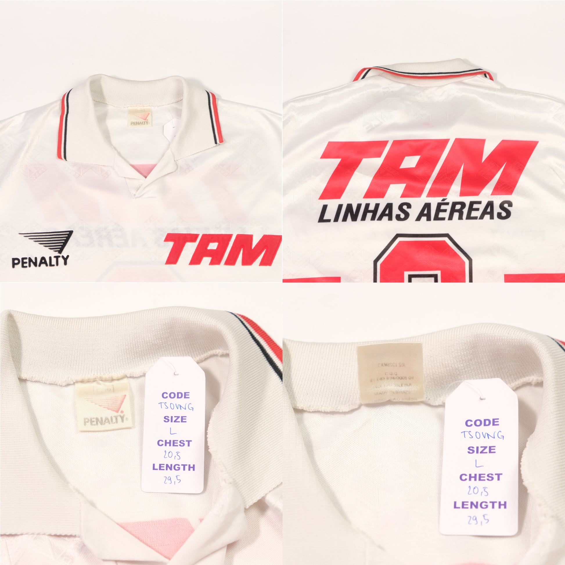 1993/95 Sao Paulo Home Shirt Penalty Brazil (L)