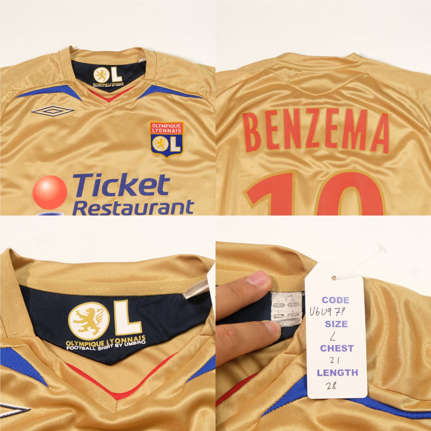 2007/08 Lyon Away Shirt Umbro Benzema (L)