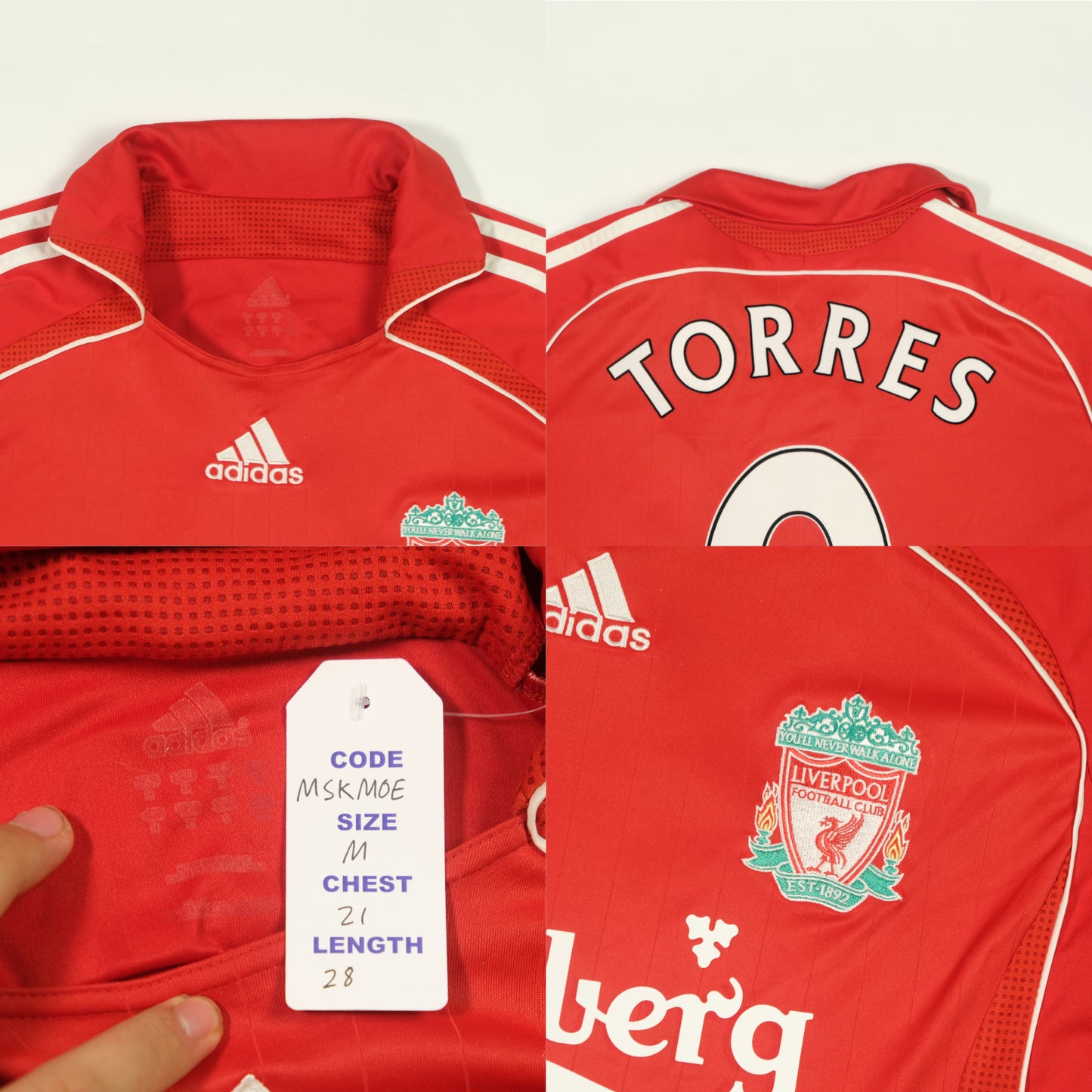 2006/2007  Liverpool Home Shirt Torres Adidas