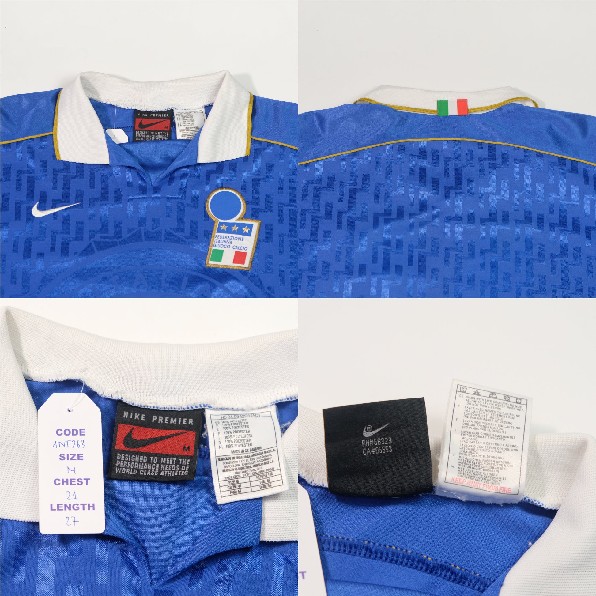 1995/96 Italy Home Shirt Nike (M)