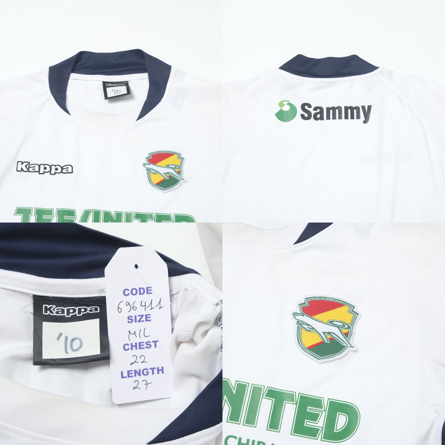 2007/08 JEF United Ichihara Away Shirt Kappa J-League Player Spec (M)