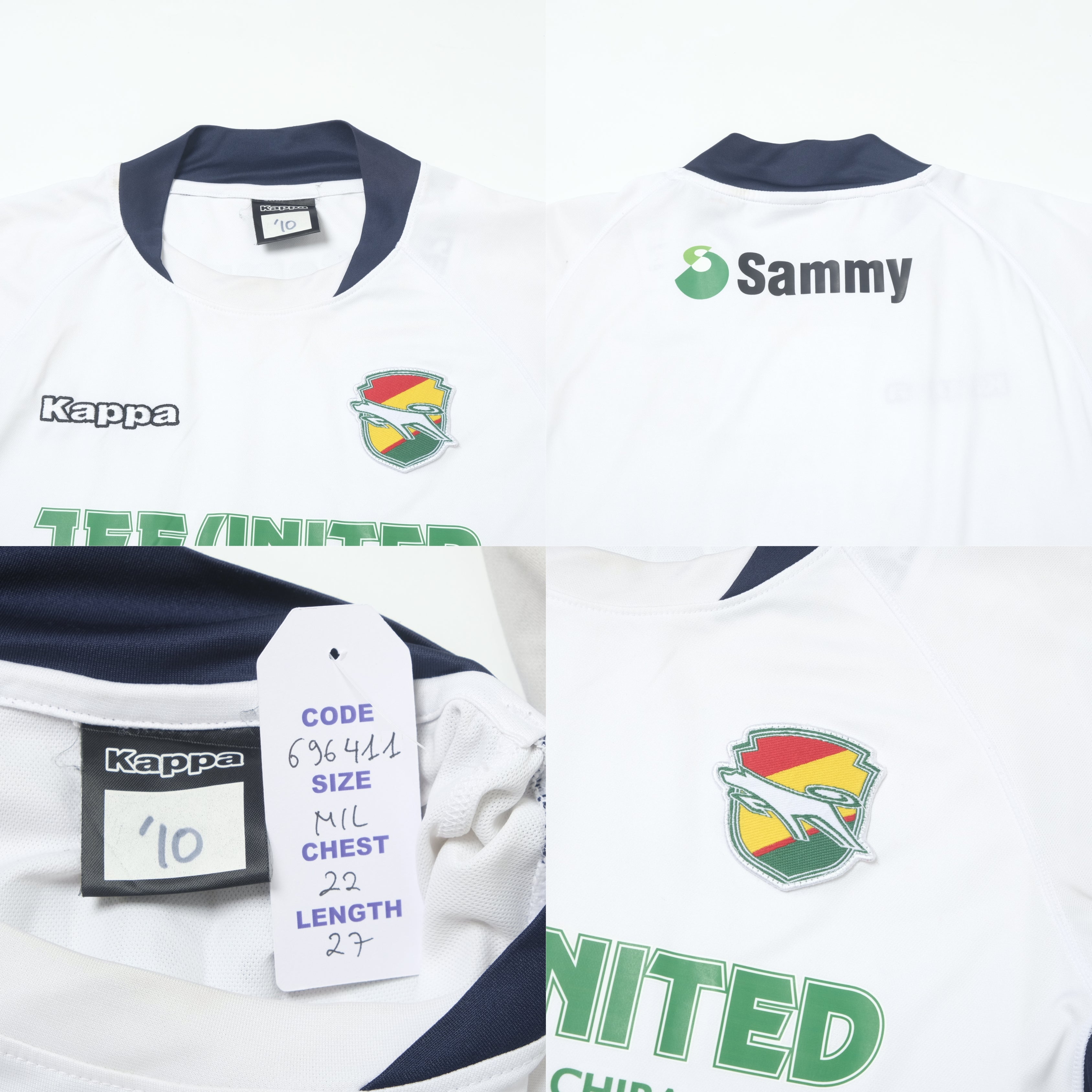 2007/08 JEF United Ichihara Away Shirt Kappa J-League Player Spec (M)