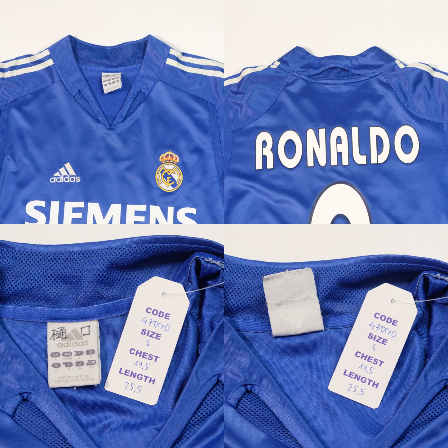 2004/05 Real Madrid Third Shirt Ronaldo Adidas (S)