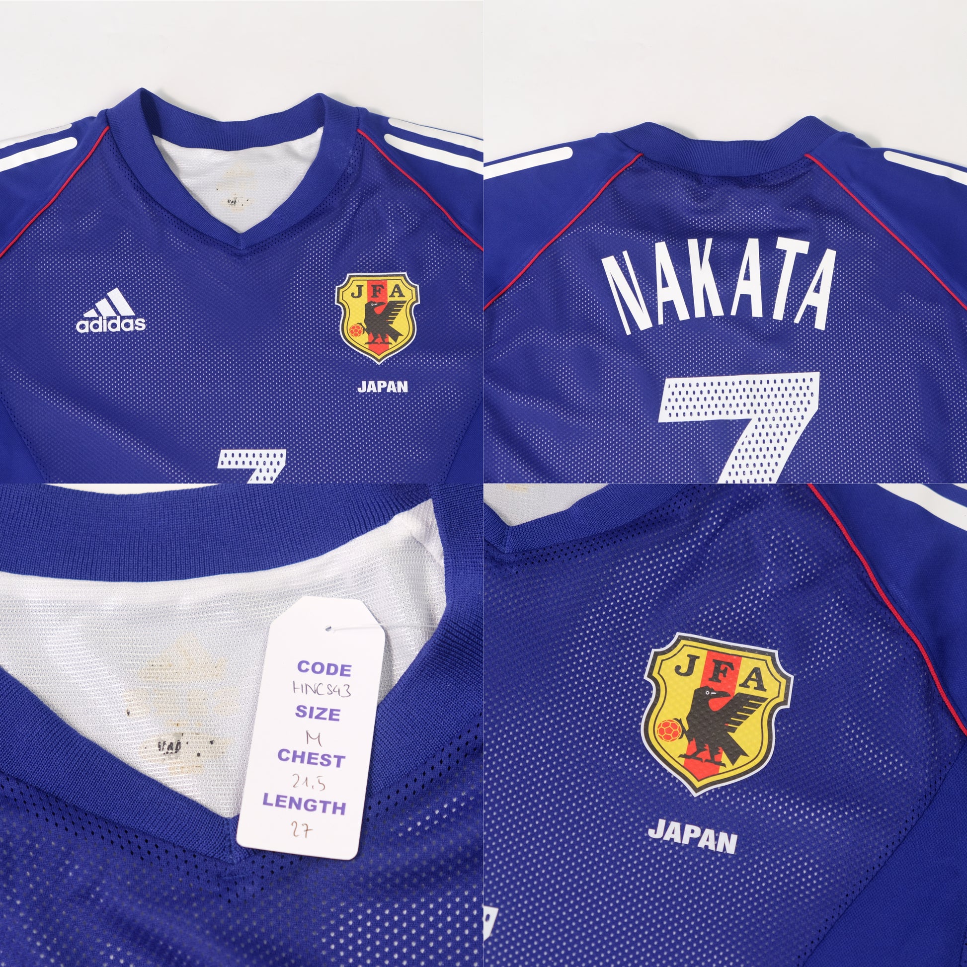 2002/04 Japan Home Shirt Adidas Nakata (M)