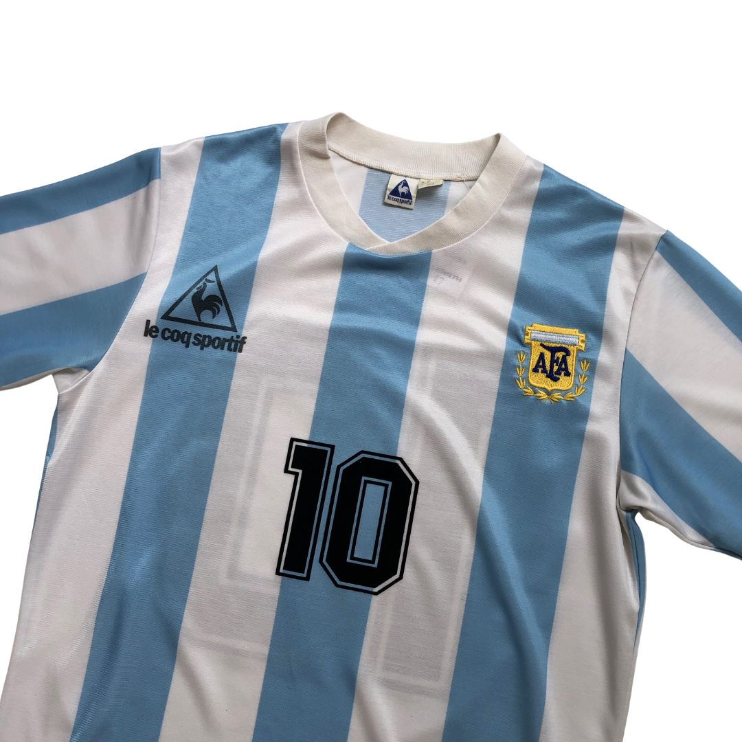 Argentina Maradona Original 1986 Le Coq Sportif Home Football Shirt Medium