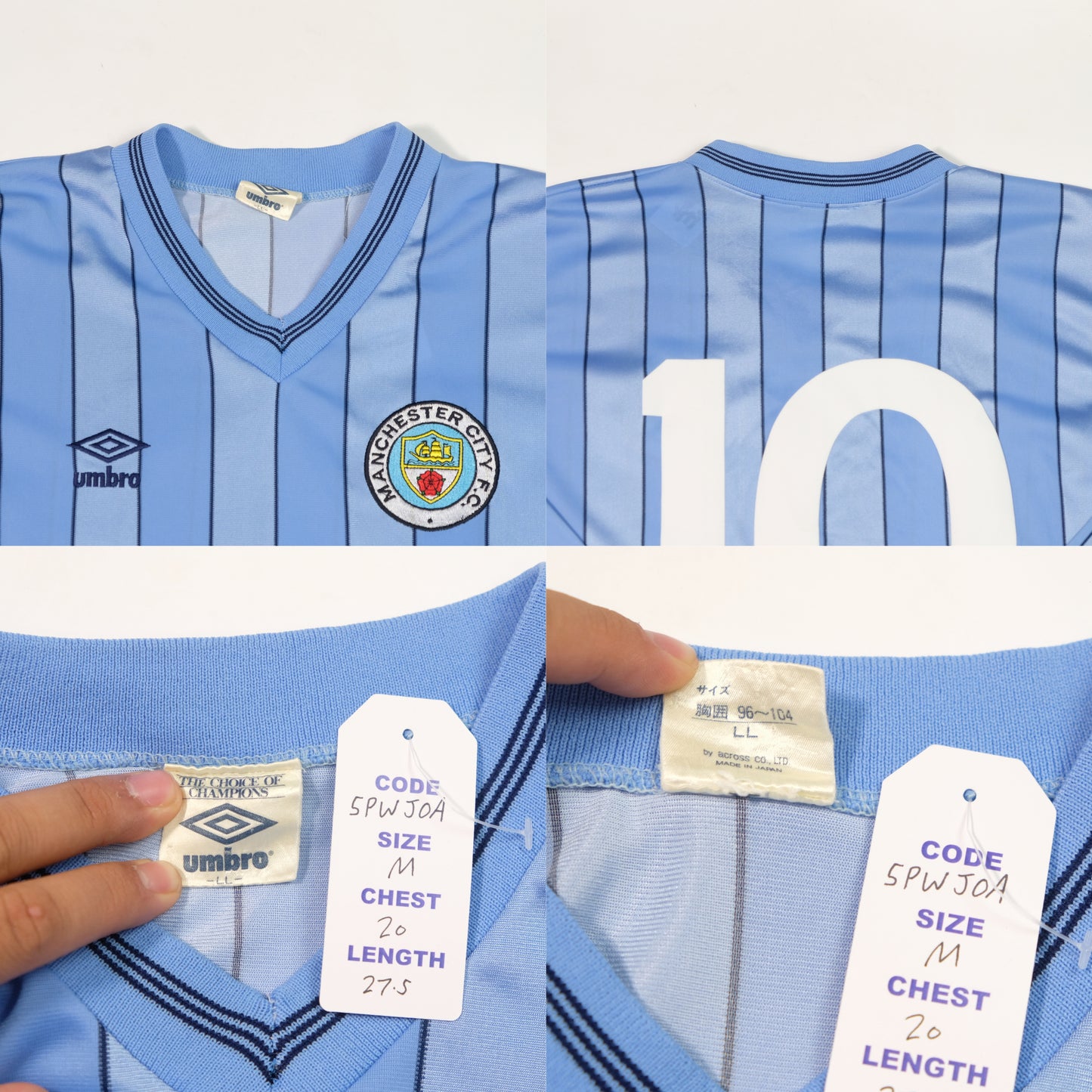 1983/85 Manchester City Home Shirt Umbro (M)