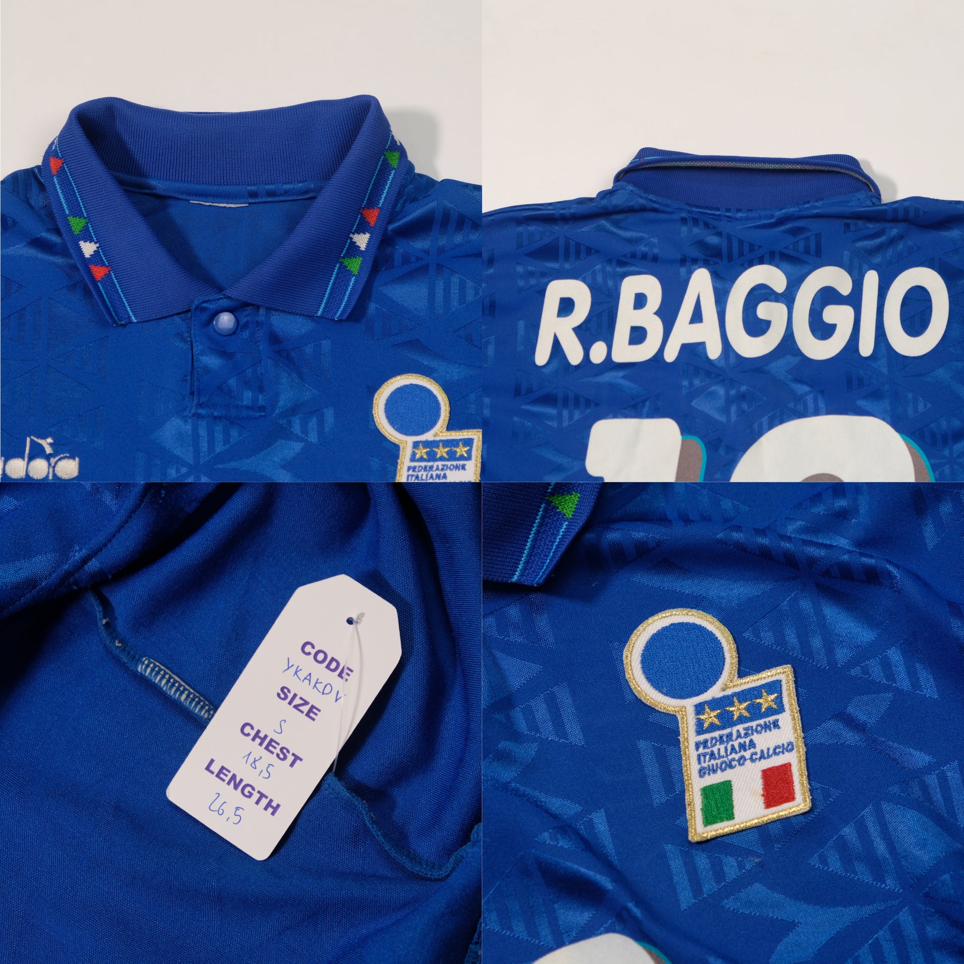 1994 Italy Home Shirt Diadora Baggio (S)