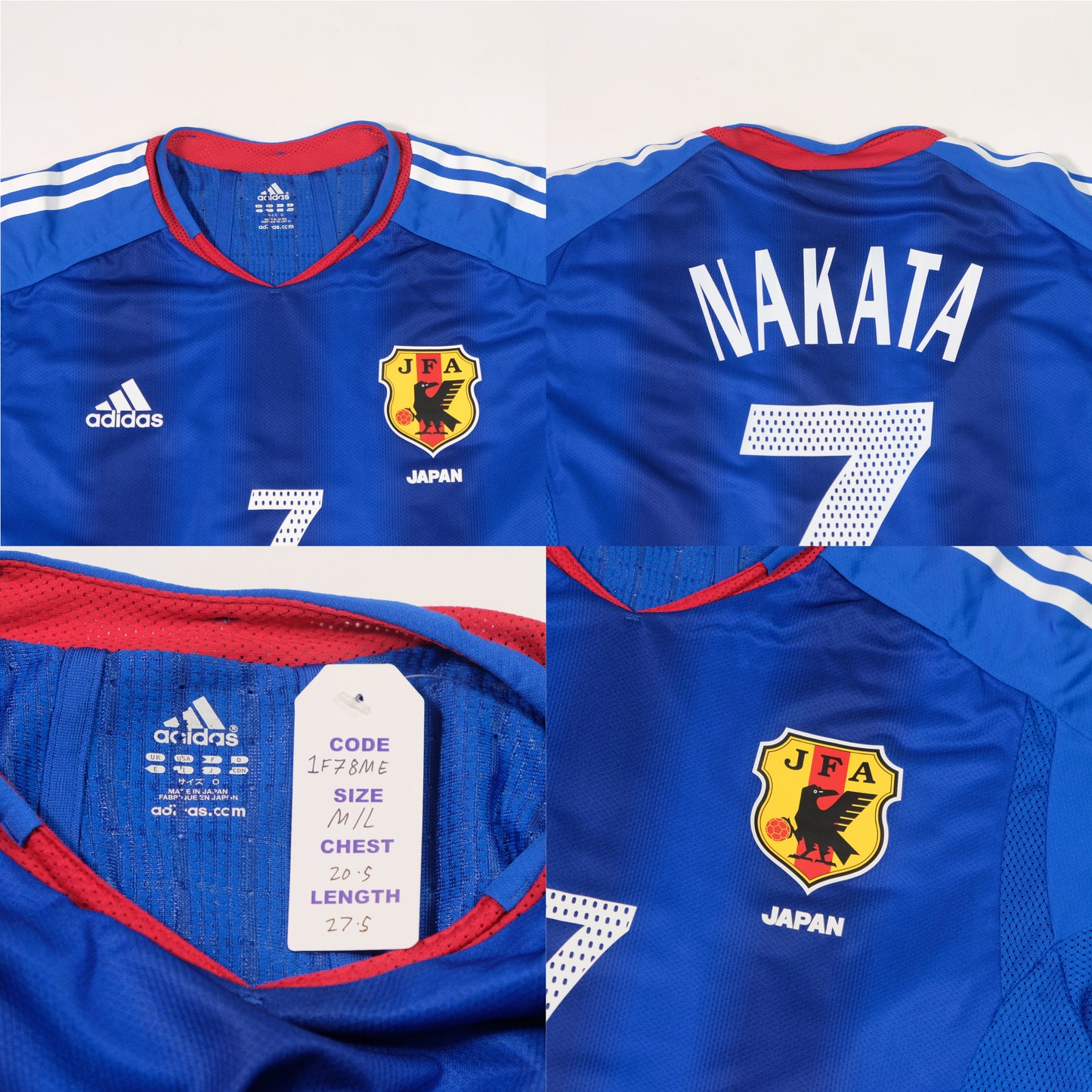 2004/06 Japan Home Shirt Adidas Nakata Player Issue (M/L)