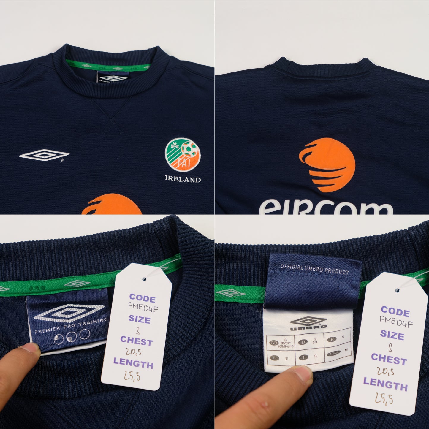 2001/03 Ireland Training Sweatshirt Umbro (S)