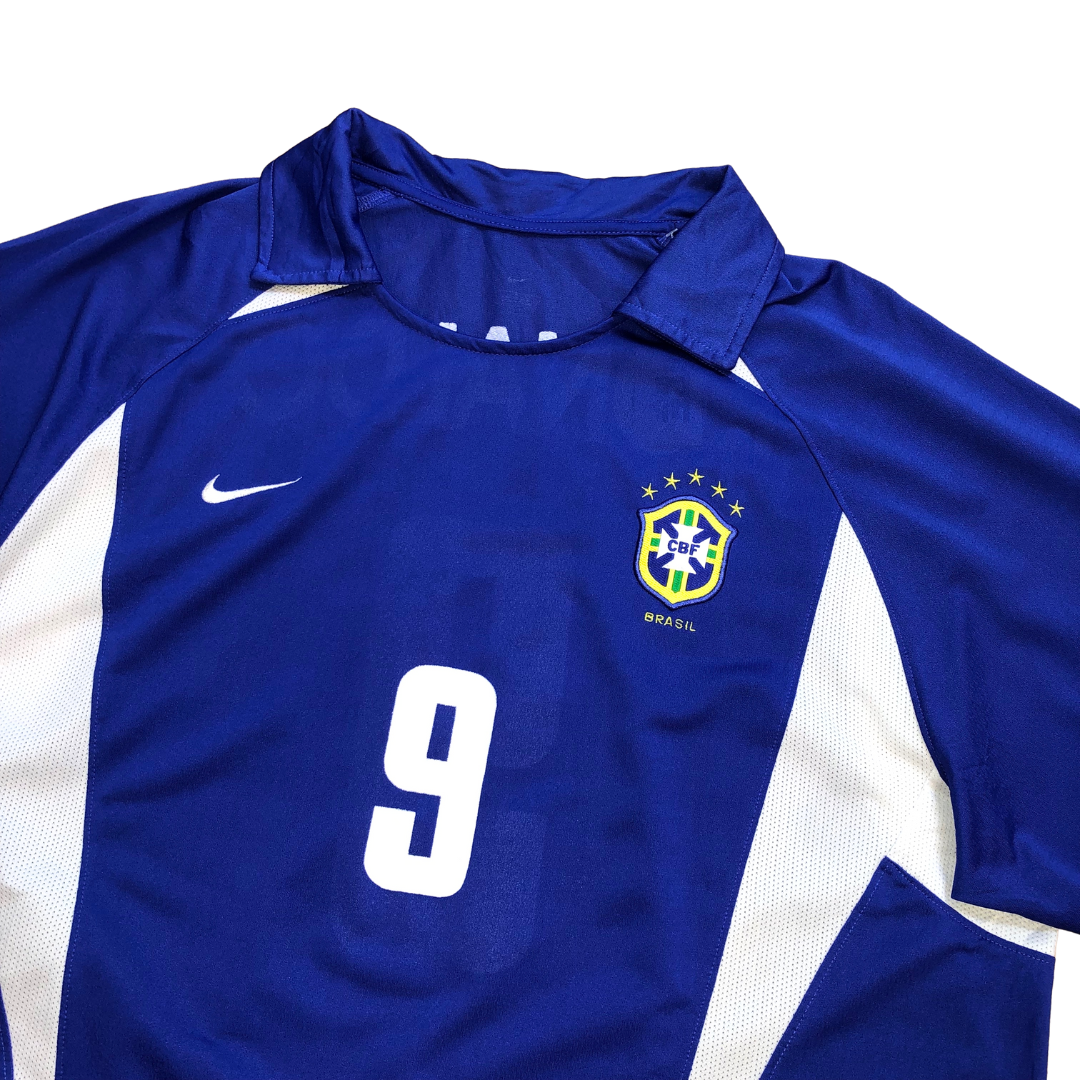 Brazil Ronaldo 9 Nike Away Football Shirt 2002 Large