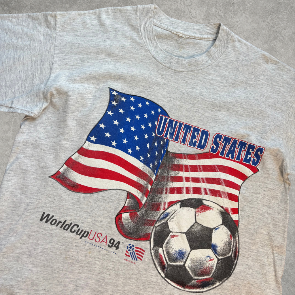 Camiseta de punto simple vintage Adidas USA Mundial 1994 Nutmeg (L)