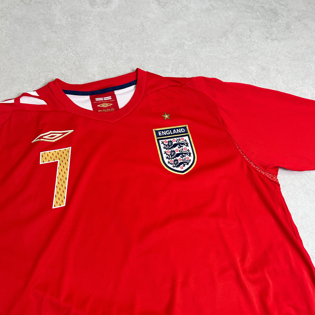 2006/08 England Away Shirt Umbro Beckham (L)