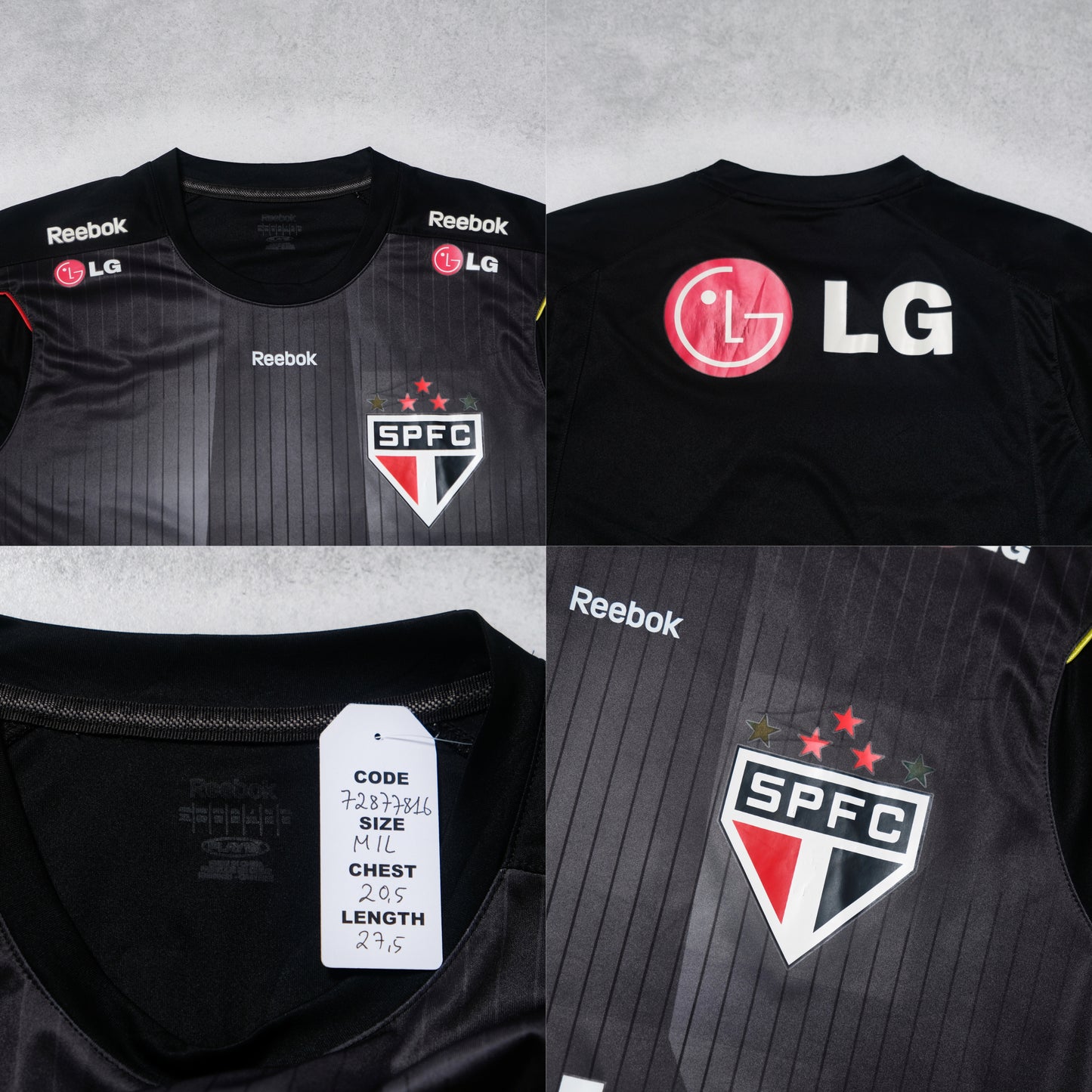 Camiseta de entrenamiento Sao Paulo 2009 Reebok Brasil (M)