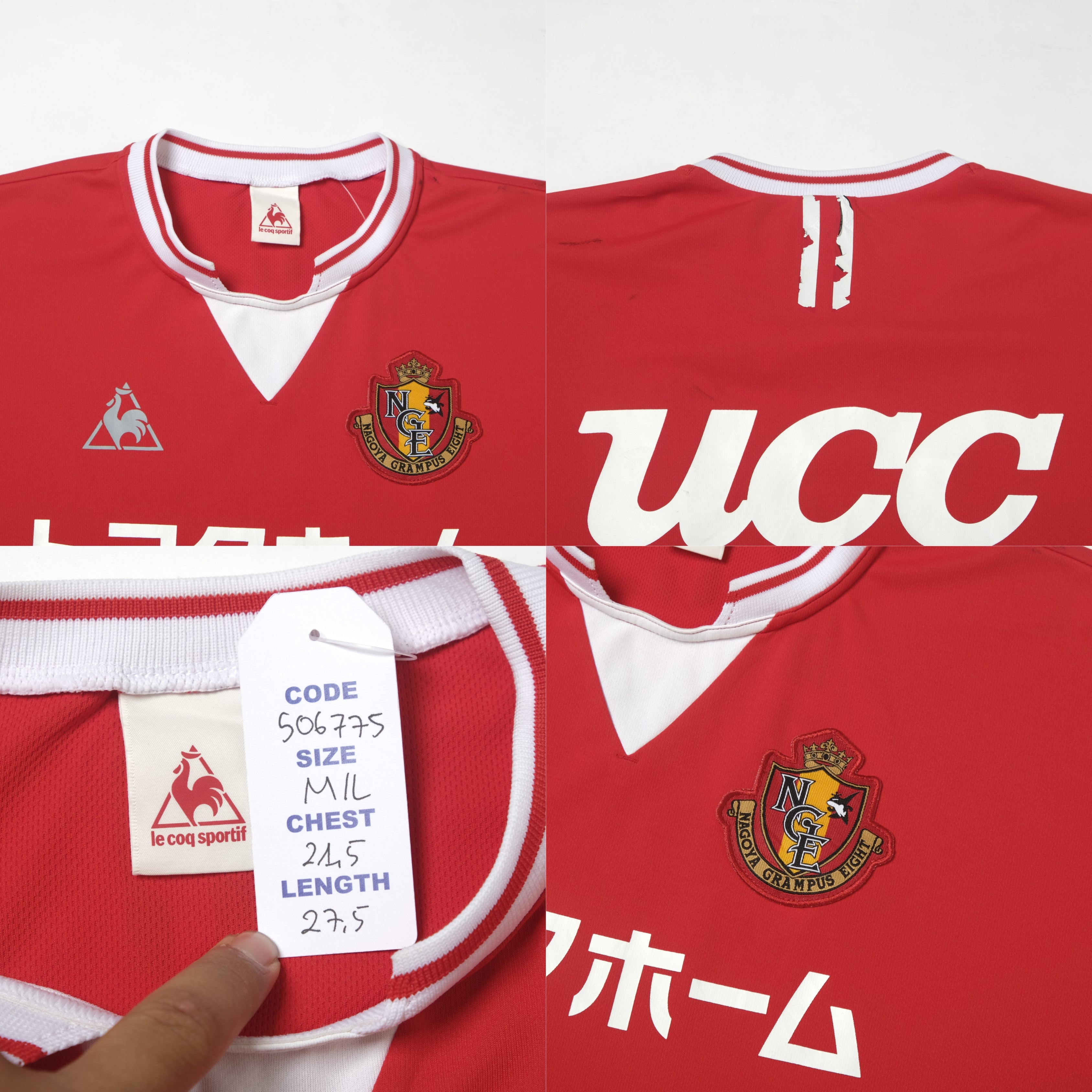 2010s Nagoya Grampus Training Shirt Le Coq Sportif J-League (M/L)