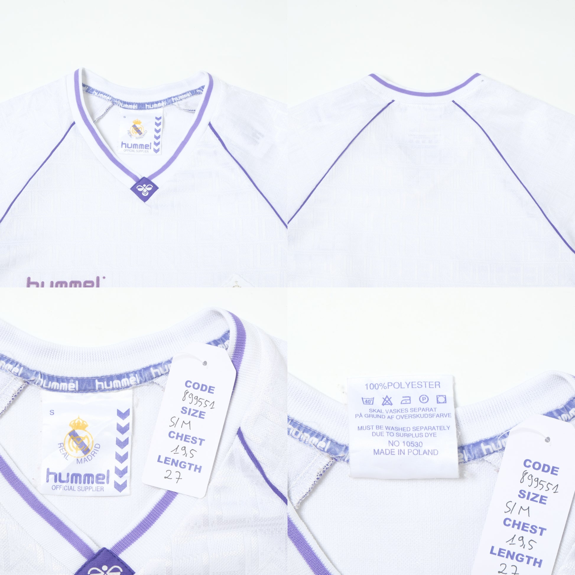 1990/91 Real Madrid Home Shirt Hummel (S/M)