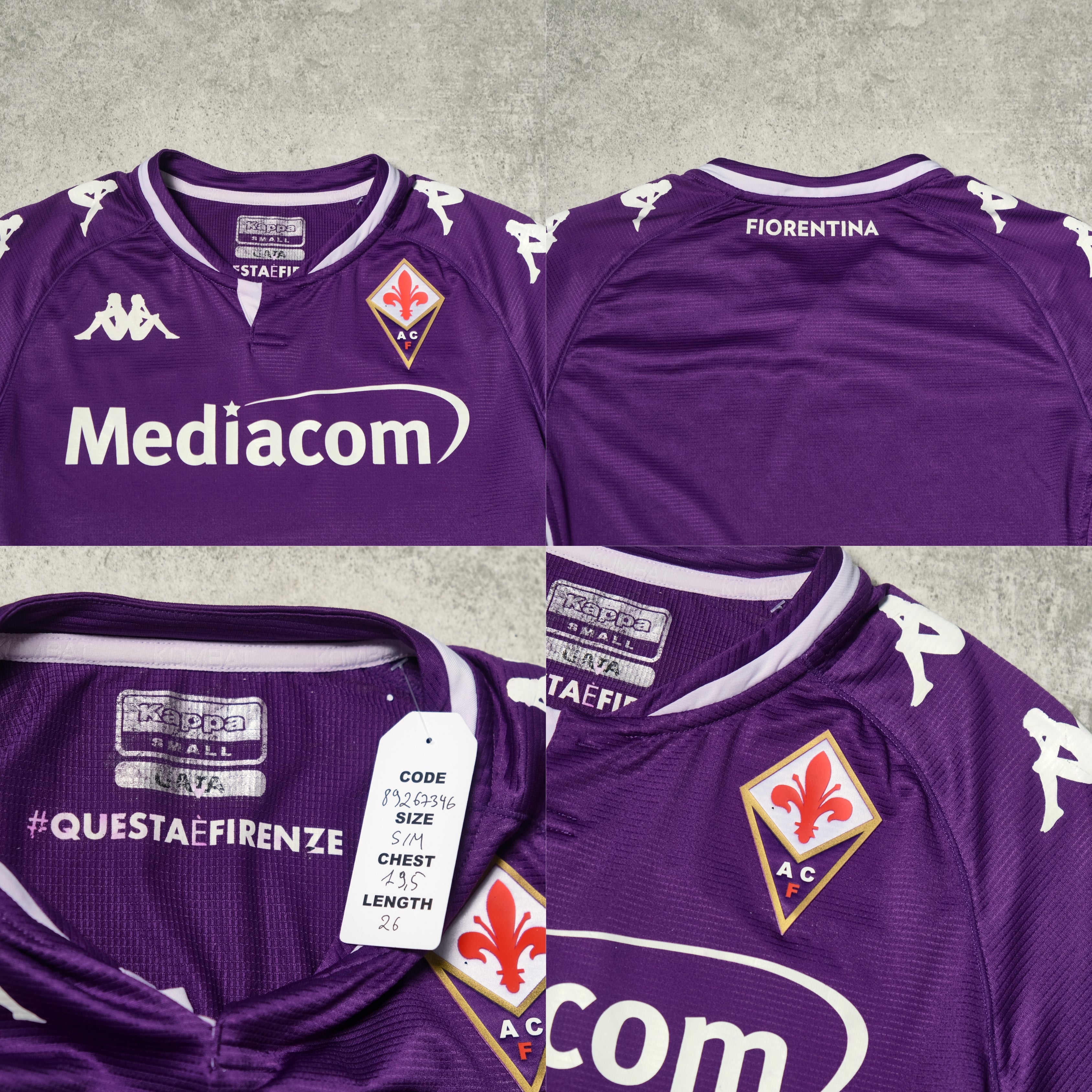 2020/21 Fiorentina Home Shirt Kappa (S/M)