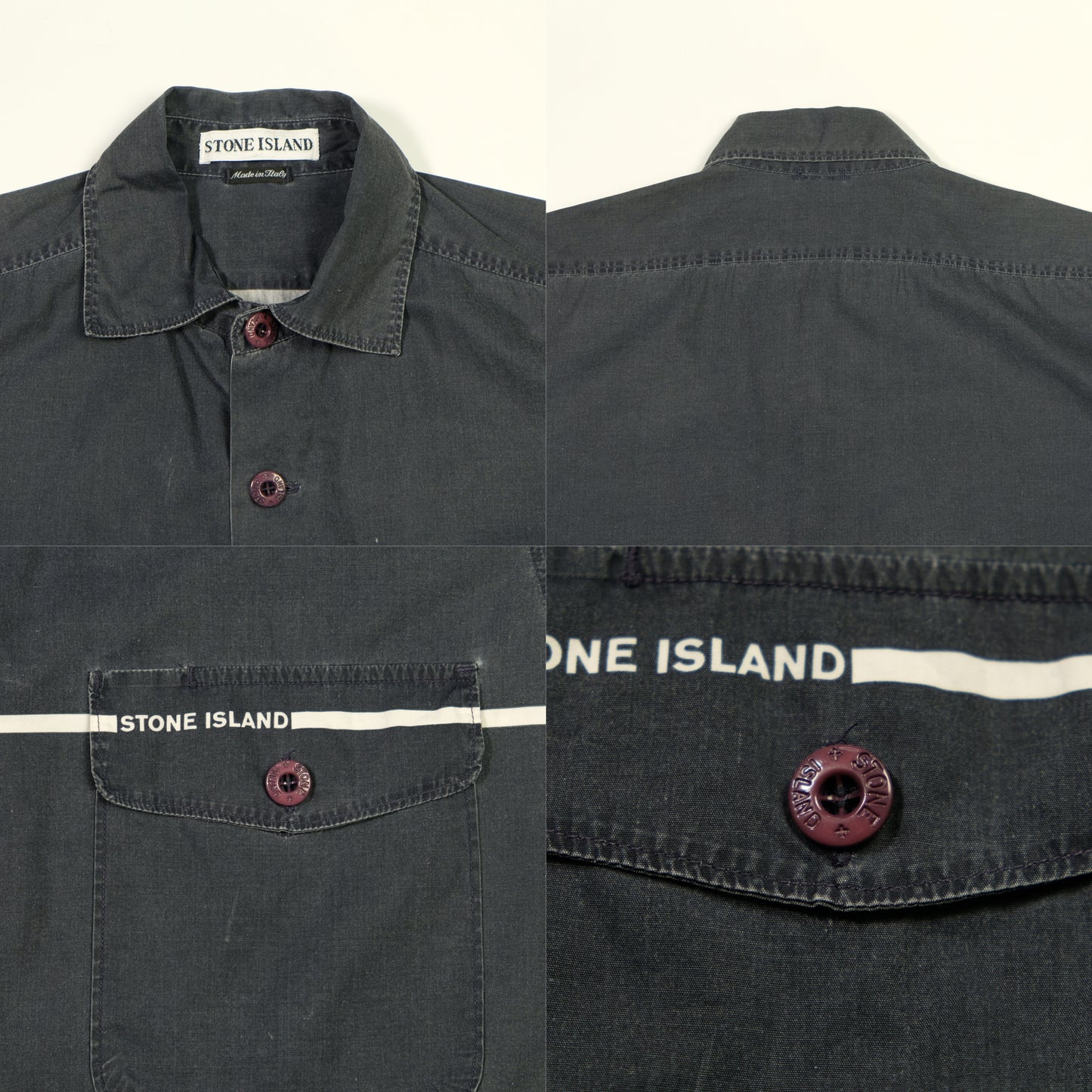 Stone Island Vintage S/S 1997 Dark Grey Shirt Medium