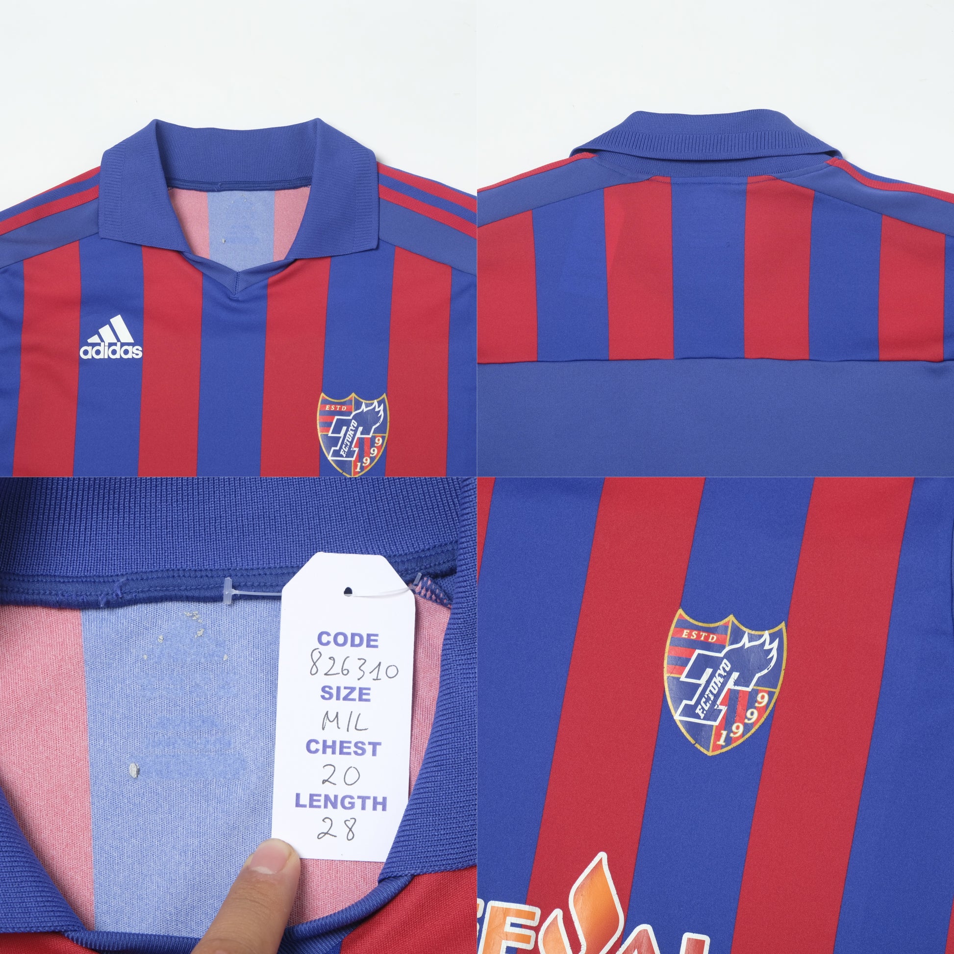 2012/13 FC Tokyo Home Shirt Adidas J-League (M/L)