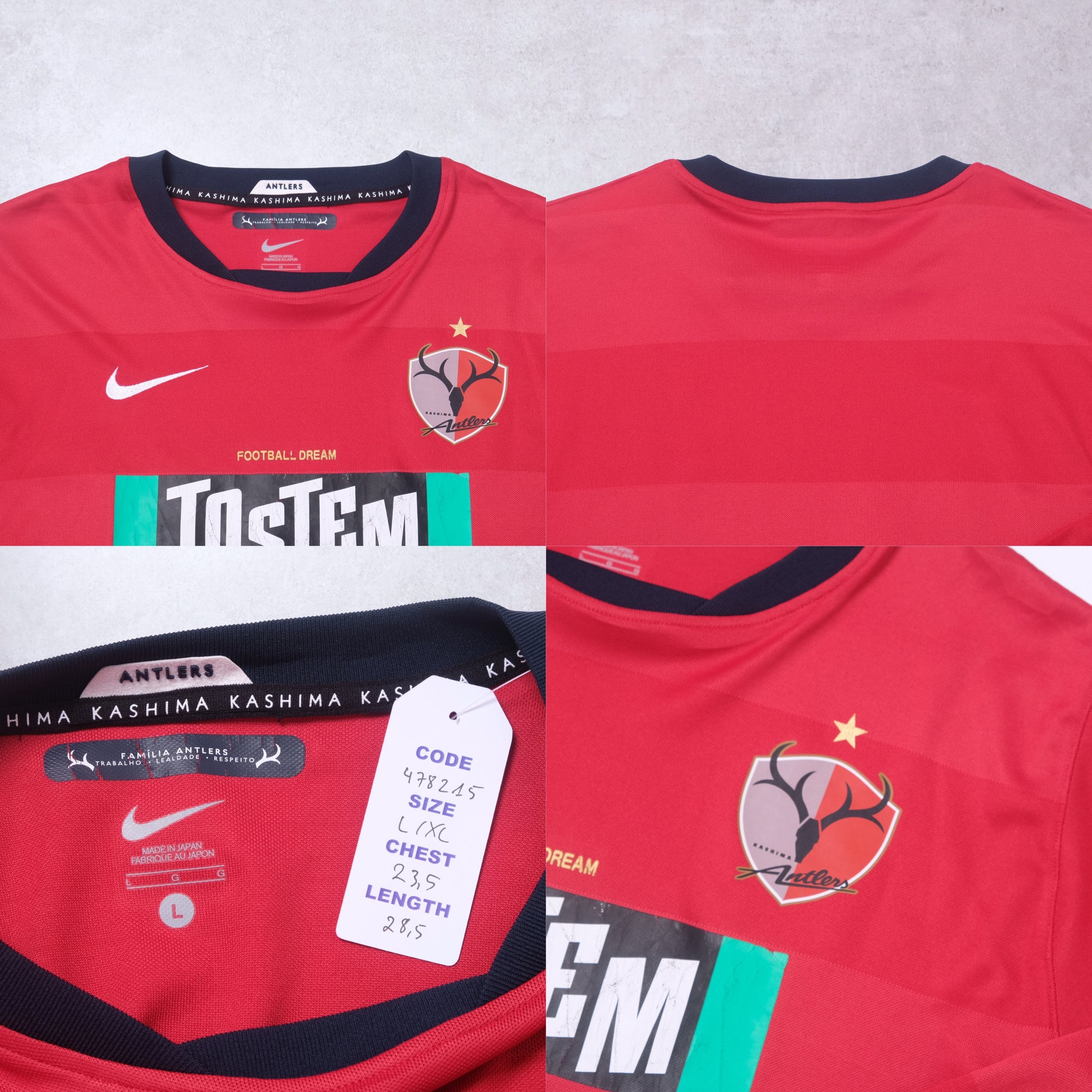2010/11 Kashima Antlers Home Shirt J-League Nike (L/XL)