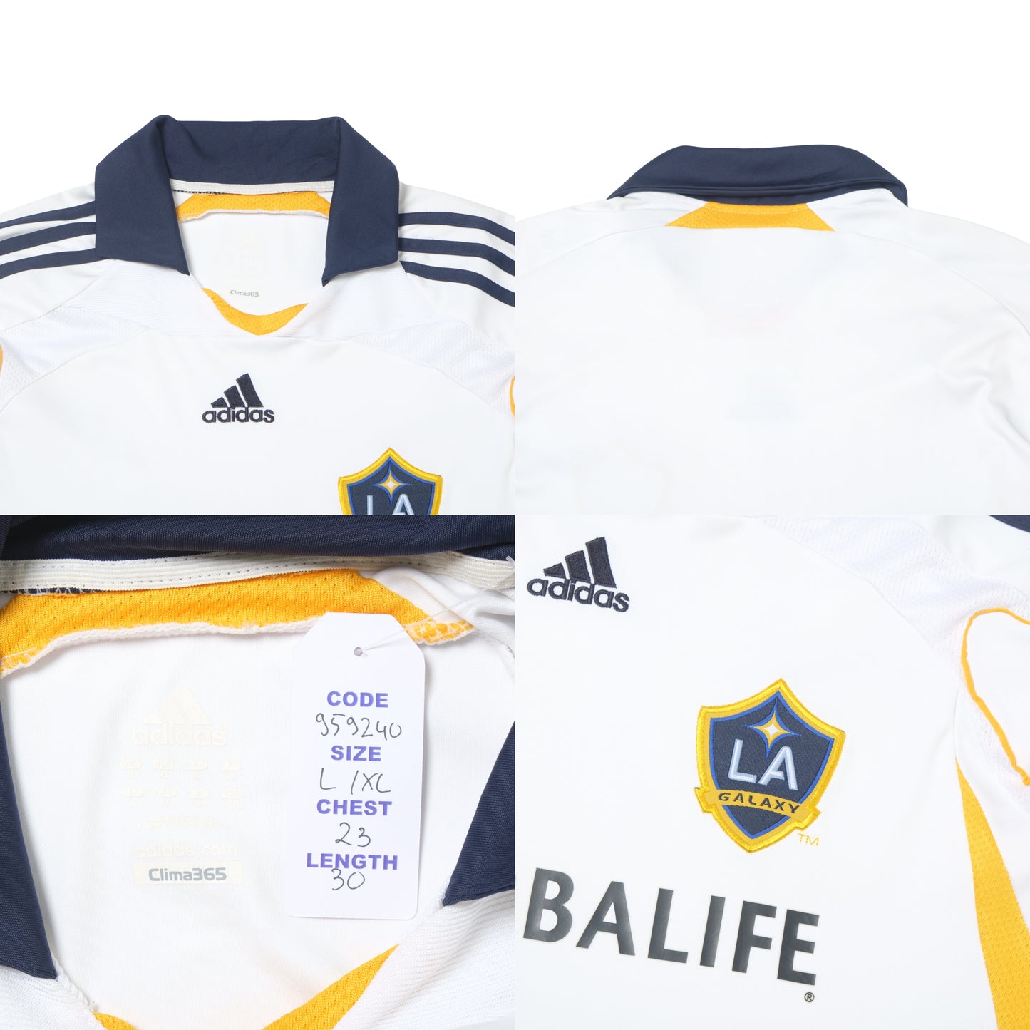 2007/08 LA Galaxy Home Shirt Adidas (L/XL)
