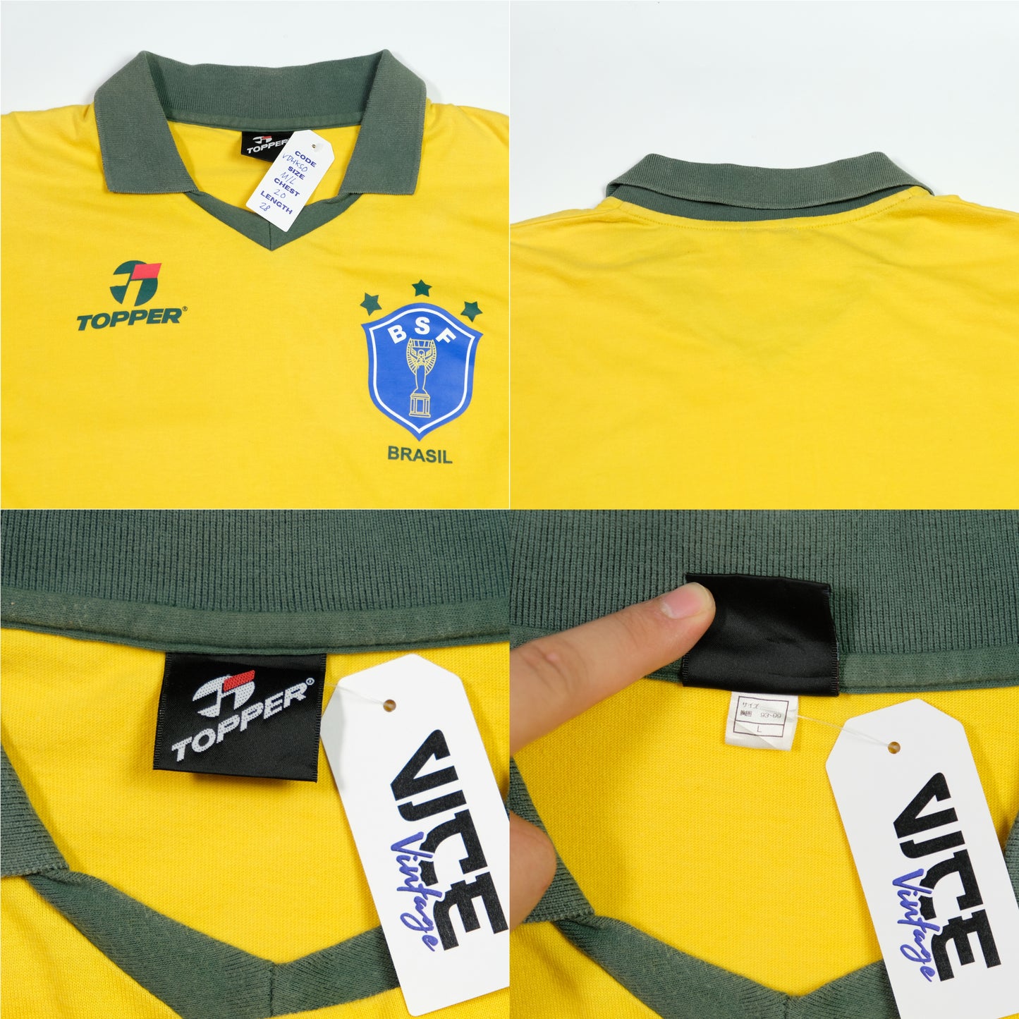 Brazil Original 1986/1988 Topper Home Football Shirt Medium