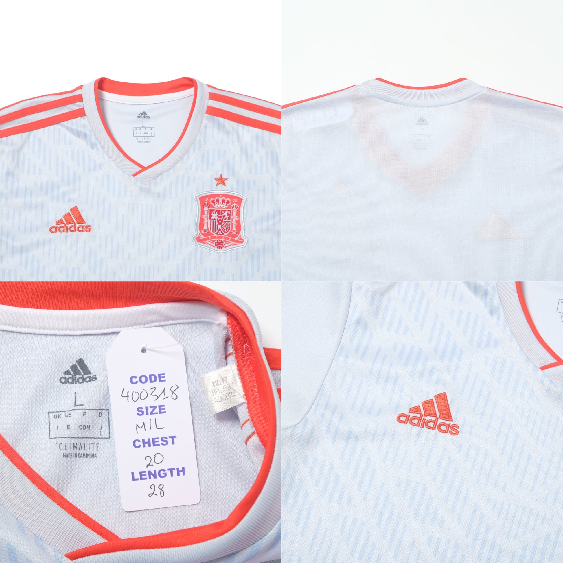 2018/19 Spain Away Shirt Adidas (M/L)
