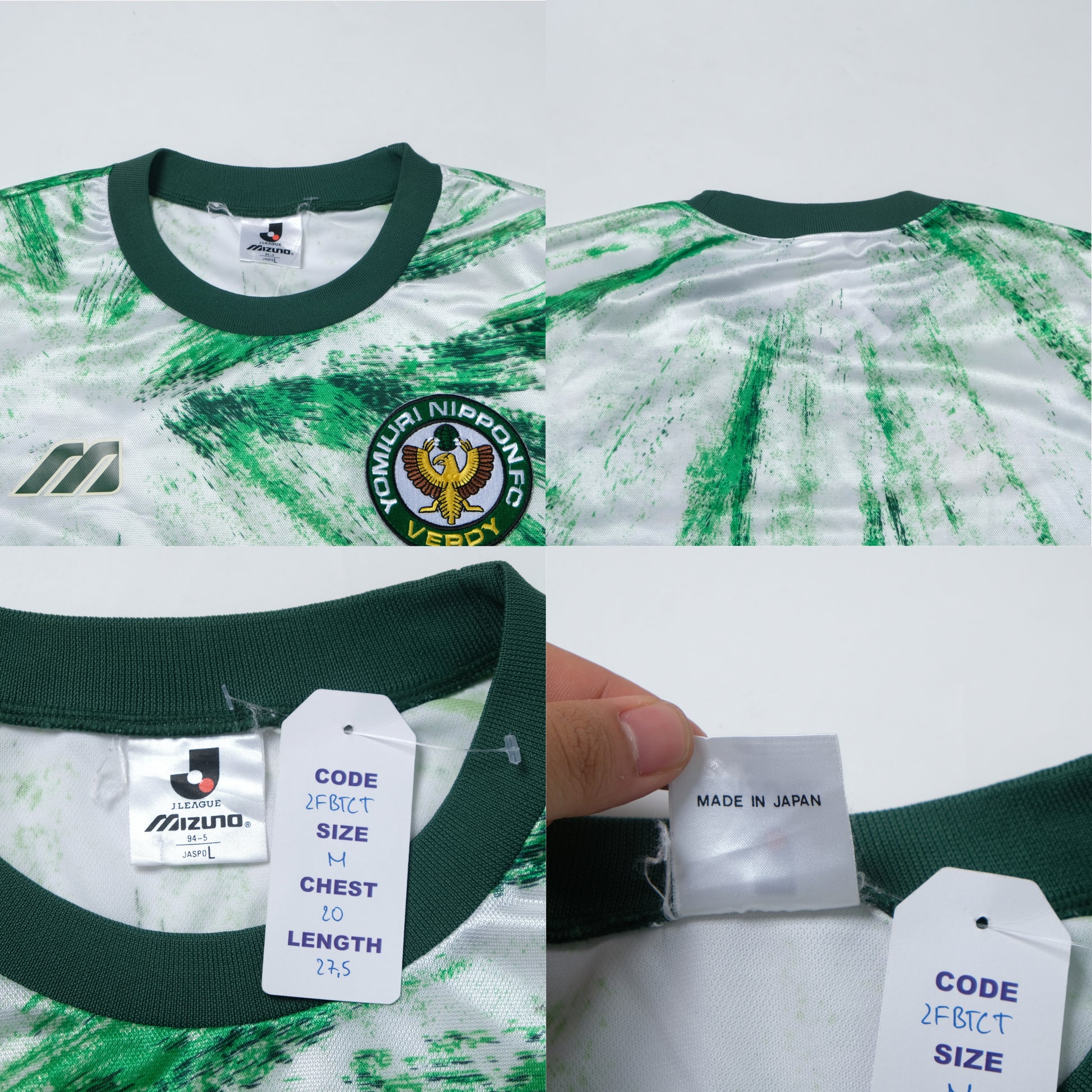 1993/95 Tokyo Verdy Away Shirt Mizuno J-League (M)