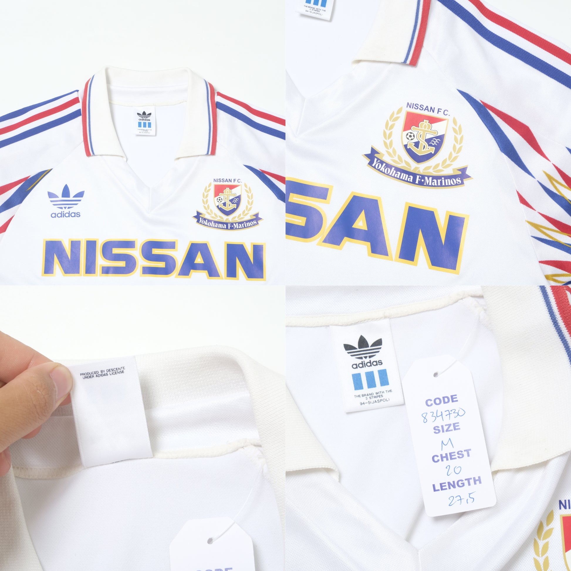 1992/93 Yokohama Marinos Away Shirt Adidas J-League (M)