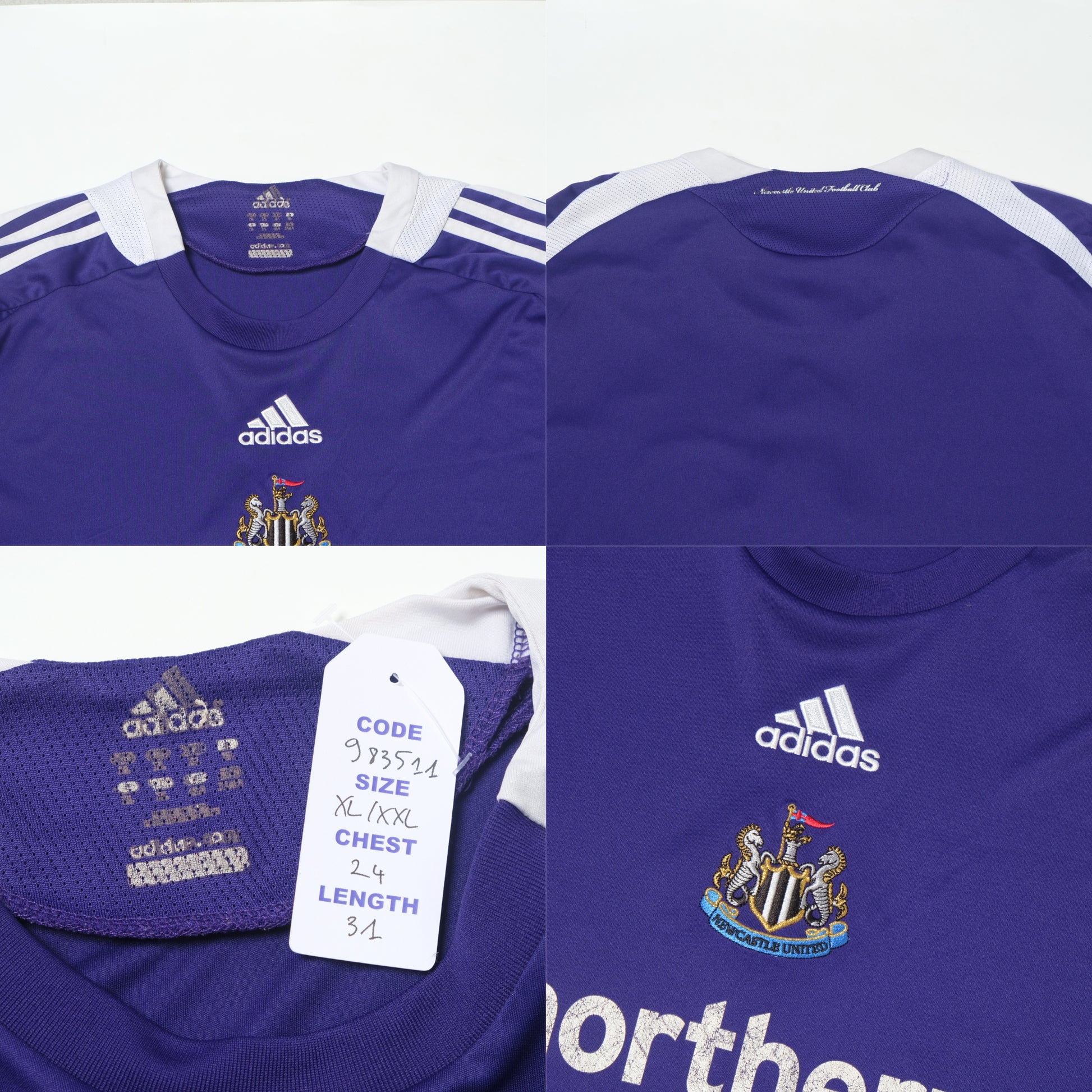 2008/09 Newcastle United Away Shirt Adidas (XL/XXL)