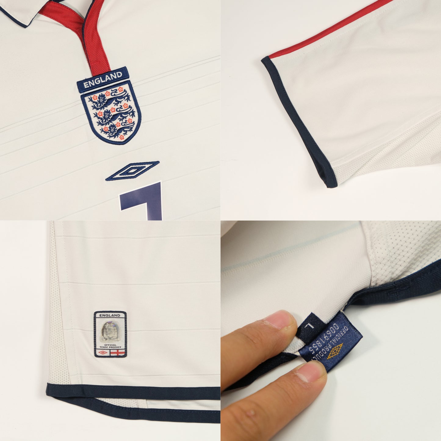 2003/05 England Home Shirt Umbro Beckham (L)