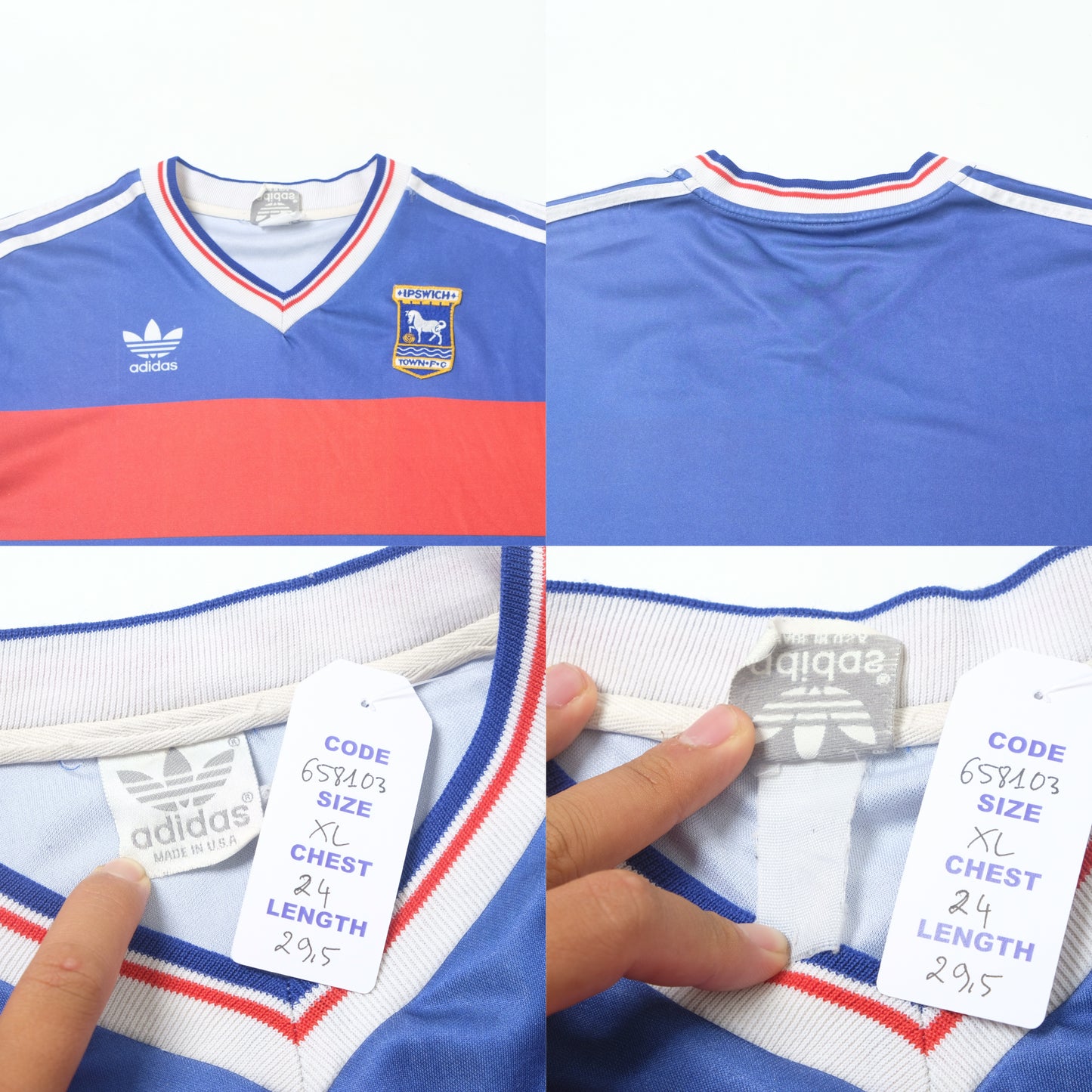 1984/89 Ipswich Town Home Shirt Adidas (XL)