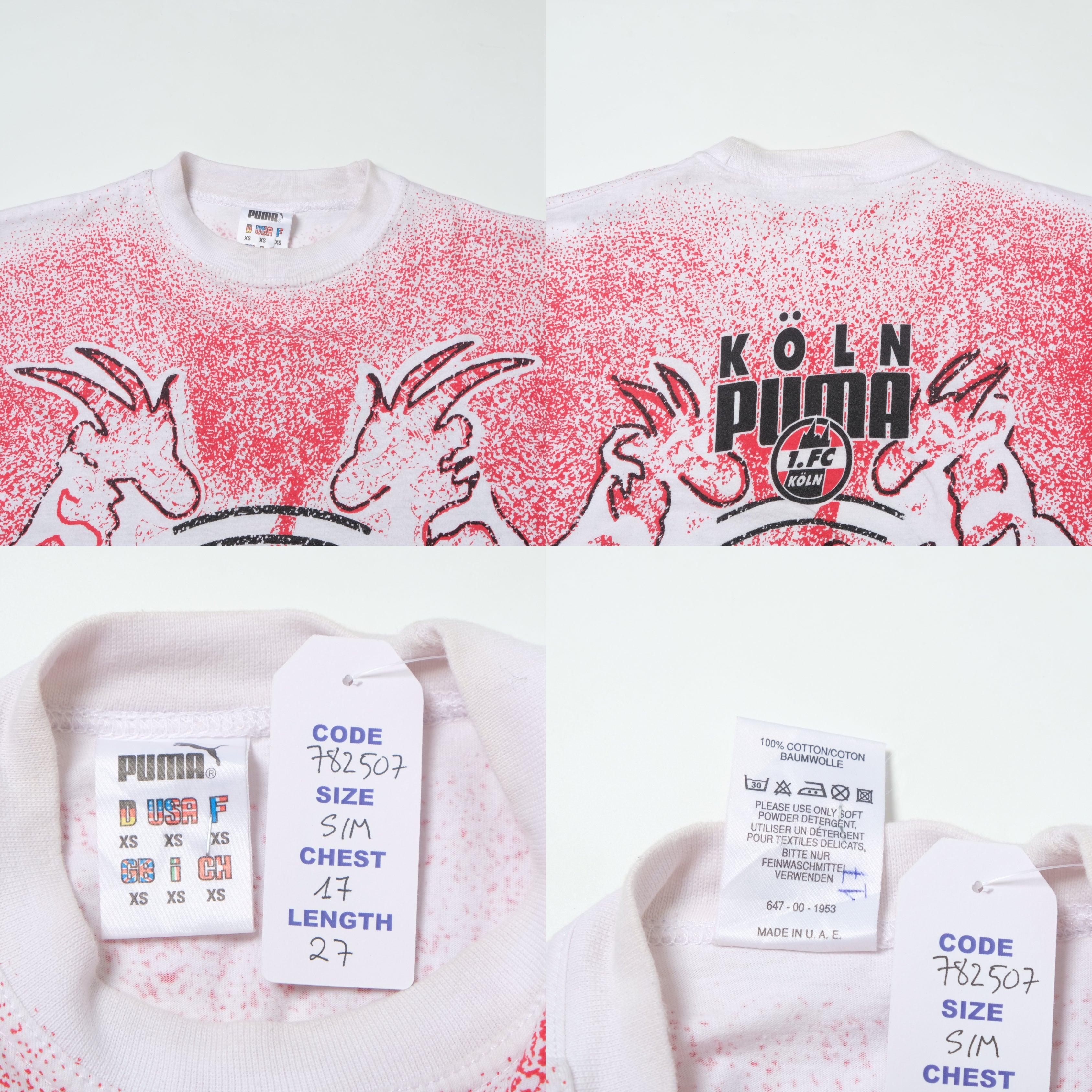 1994/95 FC Koln Home T-Shirt Puma (S/M)